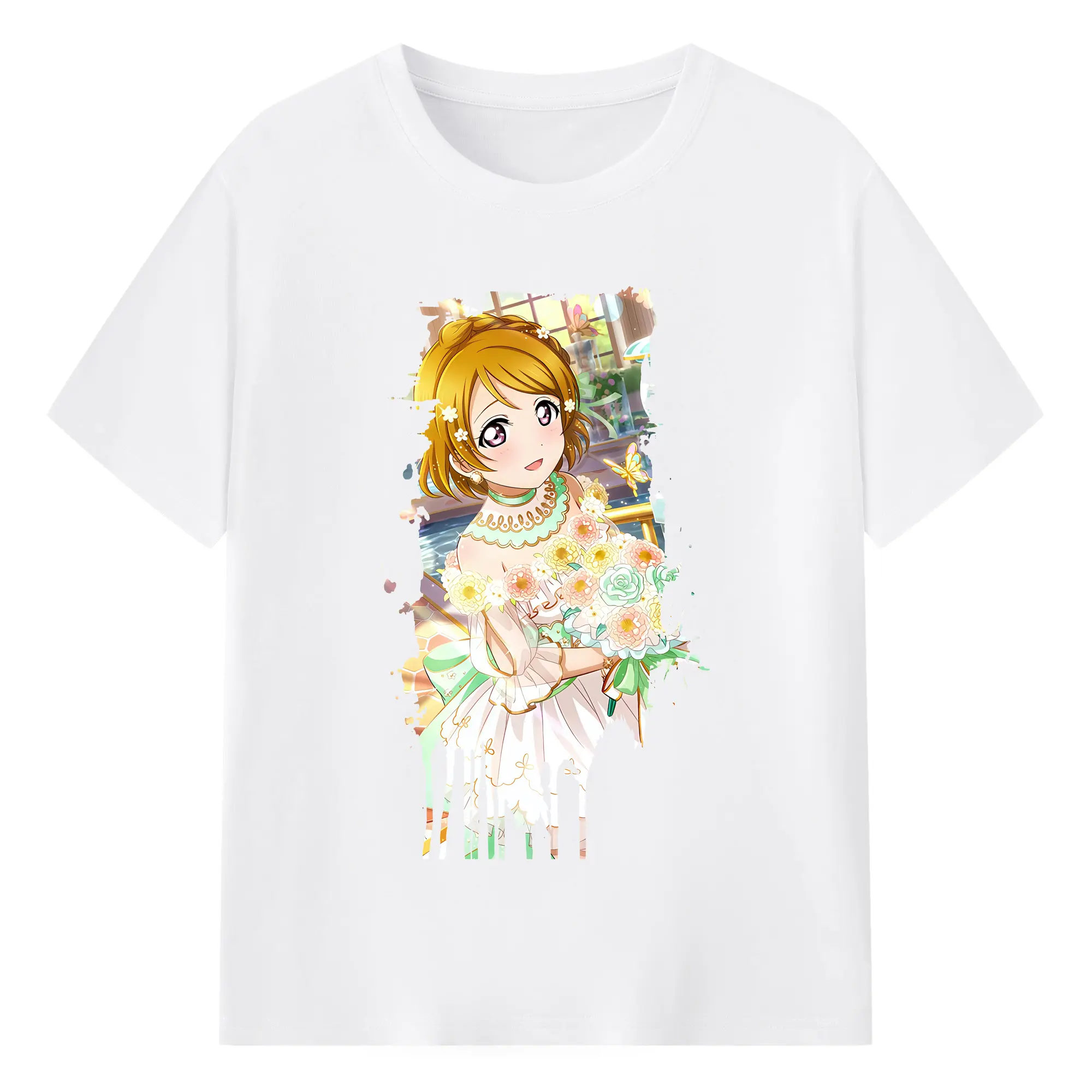 Love Live! グッズ,小泉花陽 - 綿100％ 半袖Tシャツ ・ フロントプリント ・ 快適 通気性 ・ 日常使い 散歩 スポーツ用