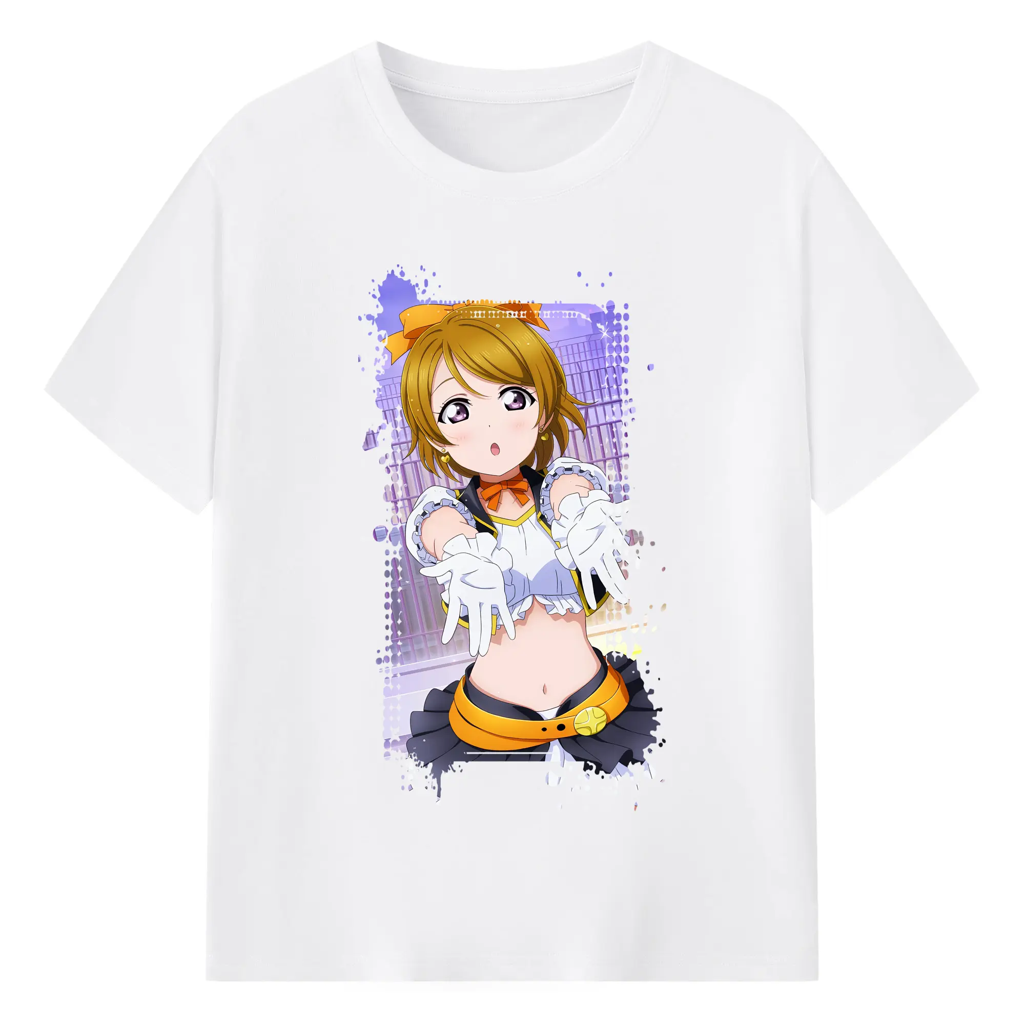 Love Live! グッズ,小泉花陽 - 綿100％ 半袖Tシャツ ・ フロントプリント ・ 快適 通気性 ・ 日常使い 散歩 スポーツ用