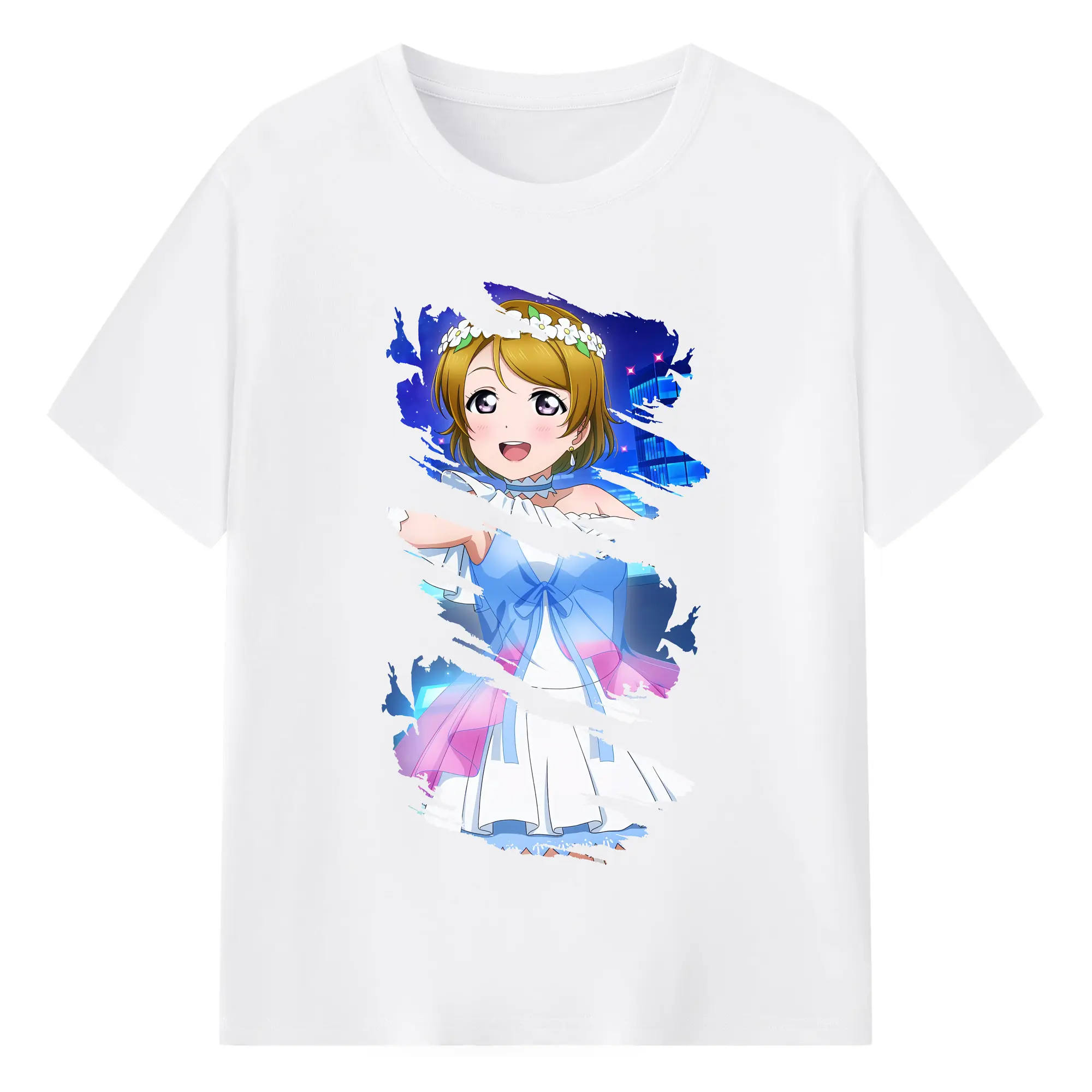 Love Live! グッズ,小泉花陽 - 綿100％ 半袖Tシャツ ・ フロントプリント ・ 快適 通気性 ・ 日常使い 散歩 スポーツ用
