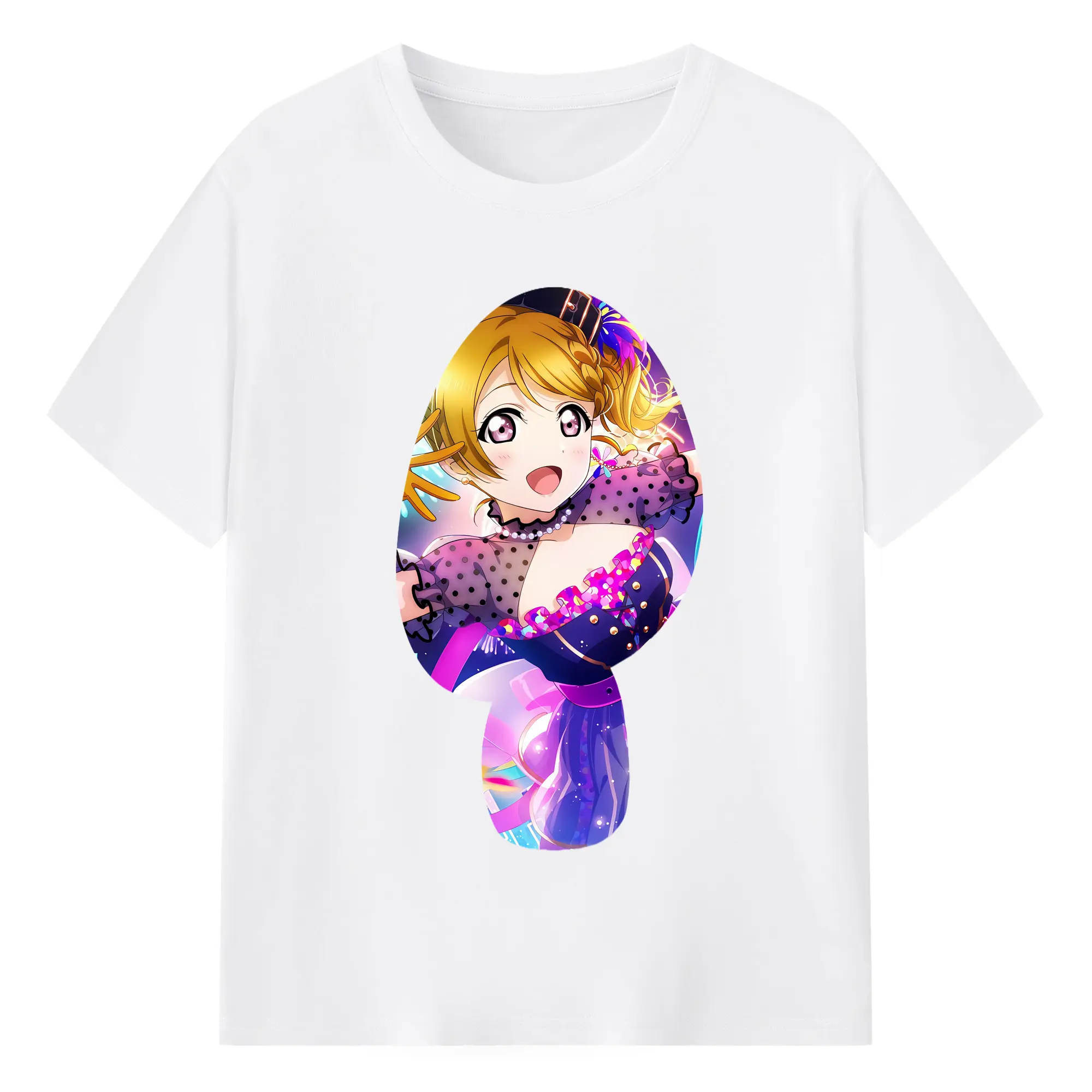 Love Live! グッズ,小泉花陽 - 綿100％ 半袖Tシャツ ・ フロントプリント ・ 快適 通気性 ・ 日常使い 散歩 スポーツ用