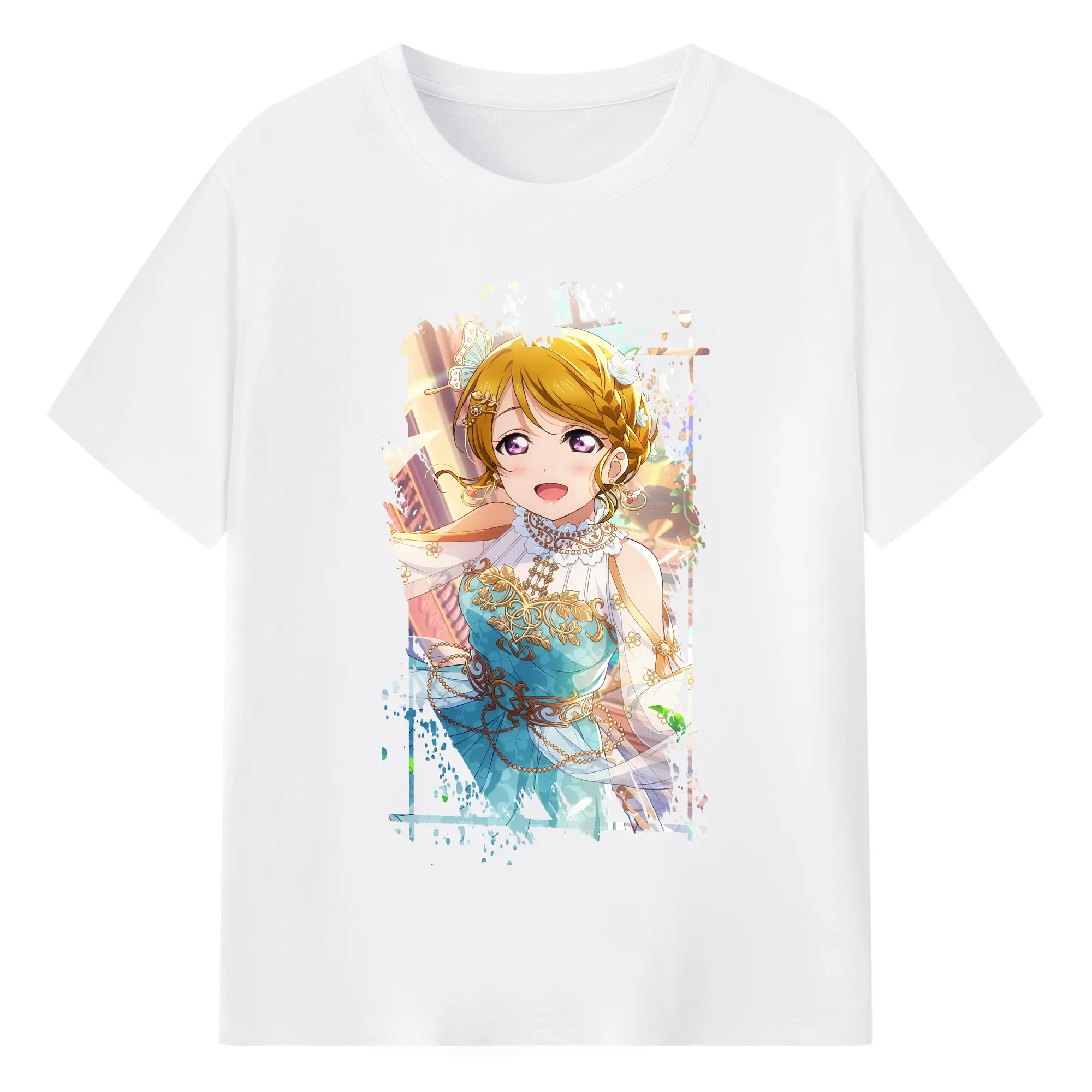 Love Live! グッズ,小泉花陽 - 綿100％ 半袖Tシャツ ・ フロントプリント ・ 快適 通気性 ・ 日常使い 散歩 スポーツ用