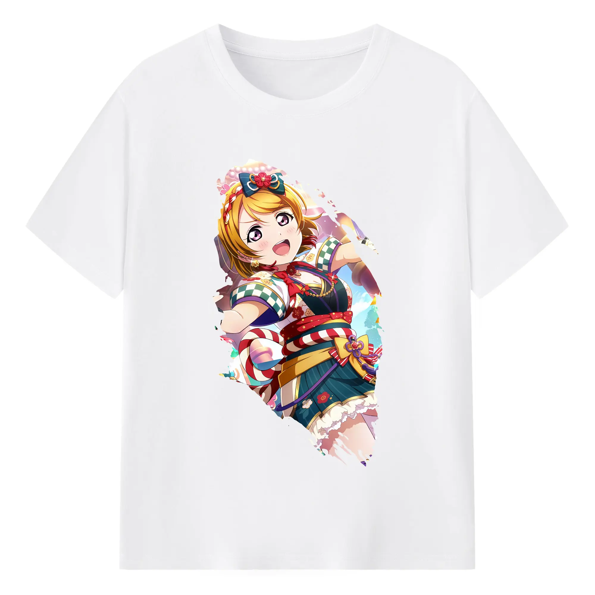 Love Live! グッズ,小泉花陽 - 綿100％ 半袖Tシャツ ・ フロントプリント ・ 快適 通気性 ・ 日常使い 散歩 スポーツ用