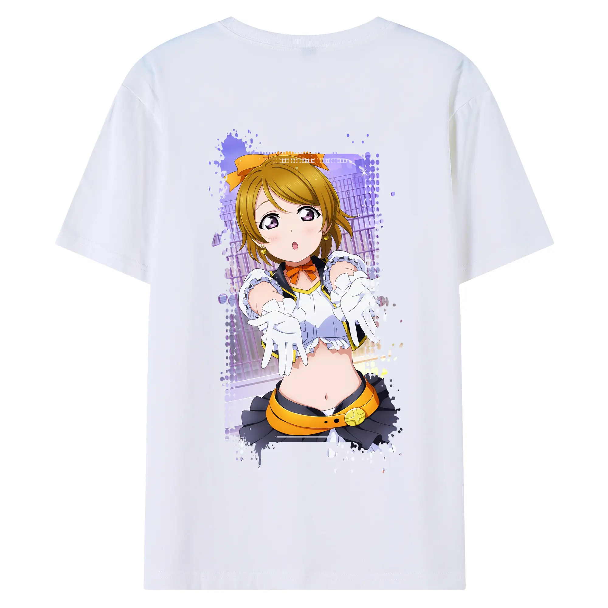 Love Live! グッズ,小泉花陽 - 綿100％ 半袖Tシャツ ・ バックプリント ・ 快適 通気性 ・ 日常使い 散歩 スポーツ用