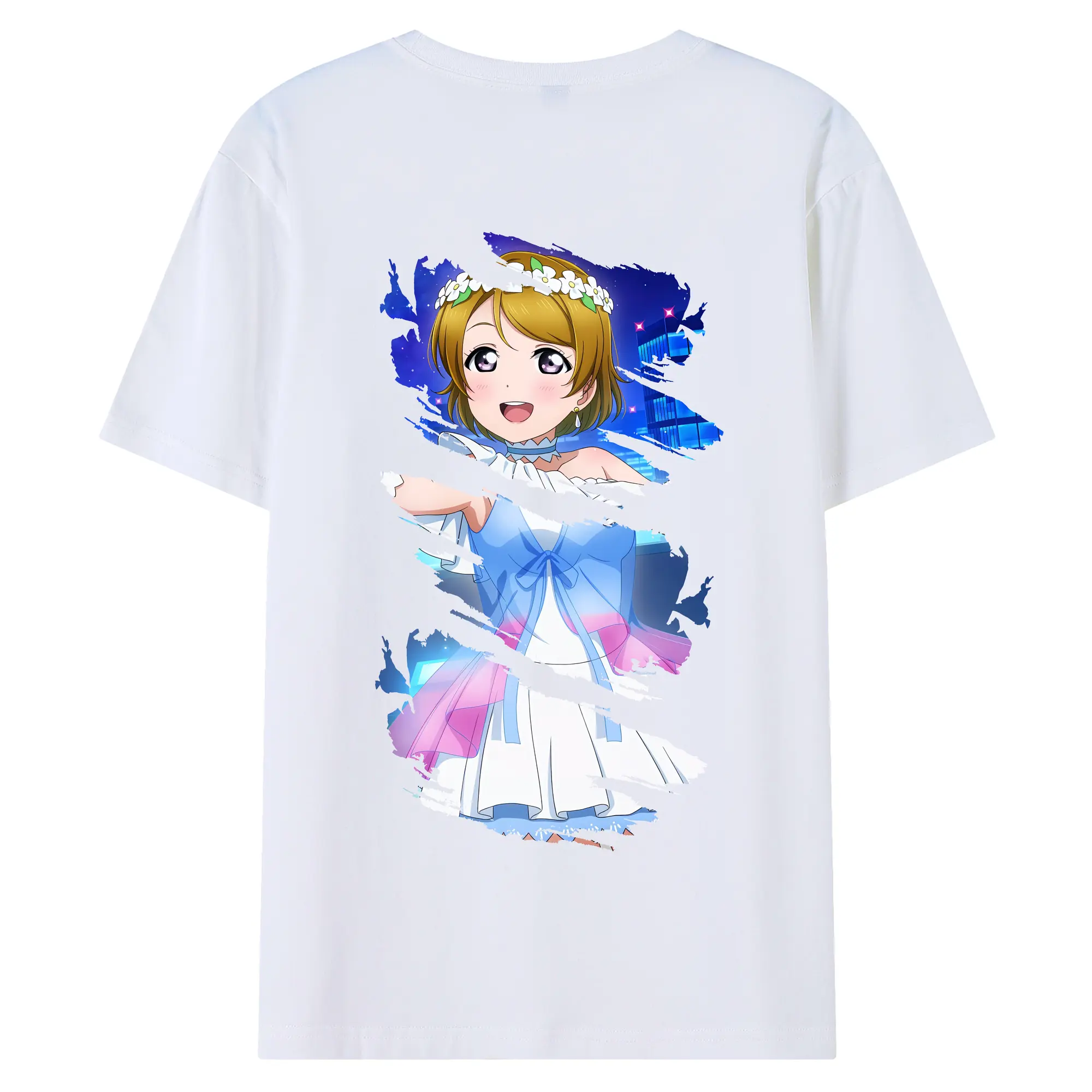 Love Live! グッズ,小泉花陽 - 綿100％ 半袖Tシャツ ・ バックプリント ・ 快適 通気性 ・ 日常使い 散歩 スポーツ用