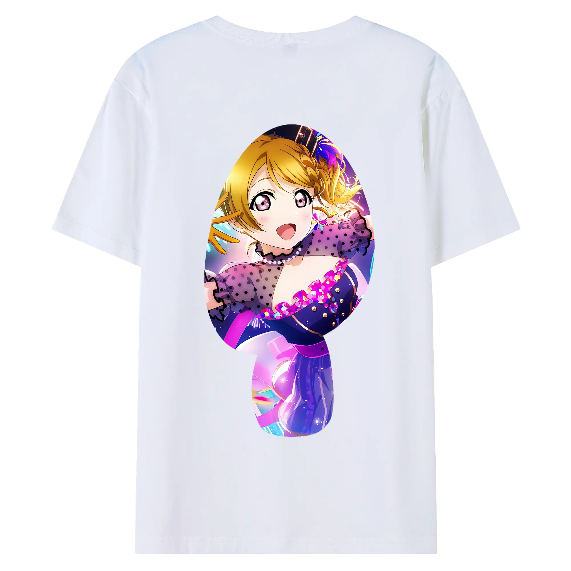 Love Live! グッズ,小泉花陽 - 綿100％ 半袖Tシャツ ・ バックプリント ・ 快適 通気性 ・ 日常使い 散歩 スポーツ用