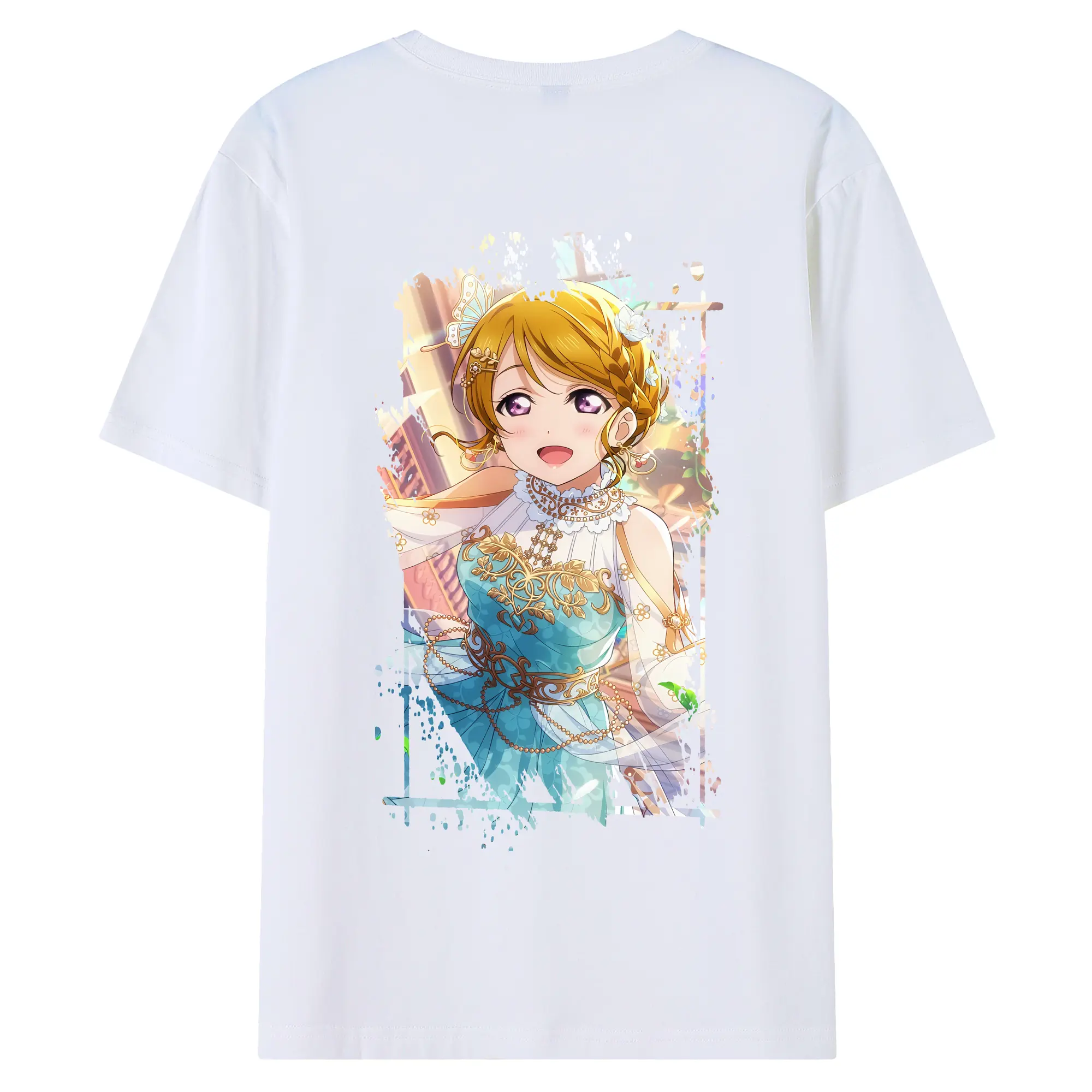 Love Live! グッズ,小泉花陽 - 綿100％ 半袖Tシャツ ・ バックプリント ・ 快適 通気性 ・ 日常使い 散歩 スポーツ用