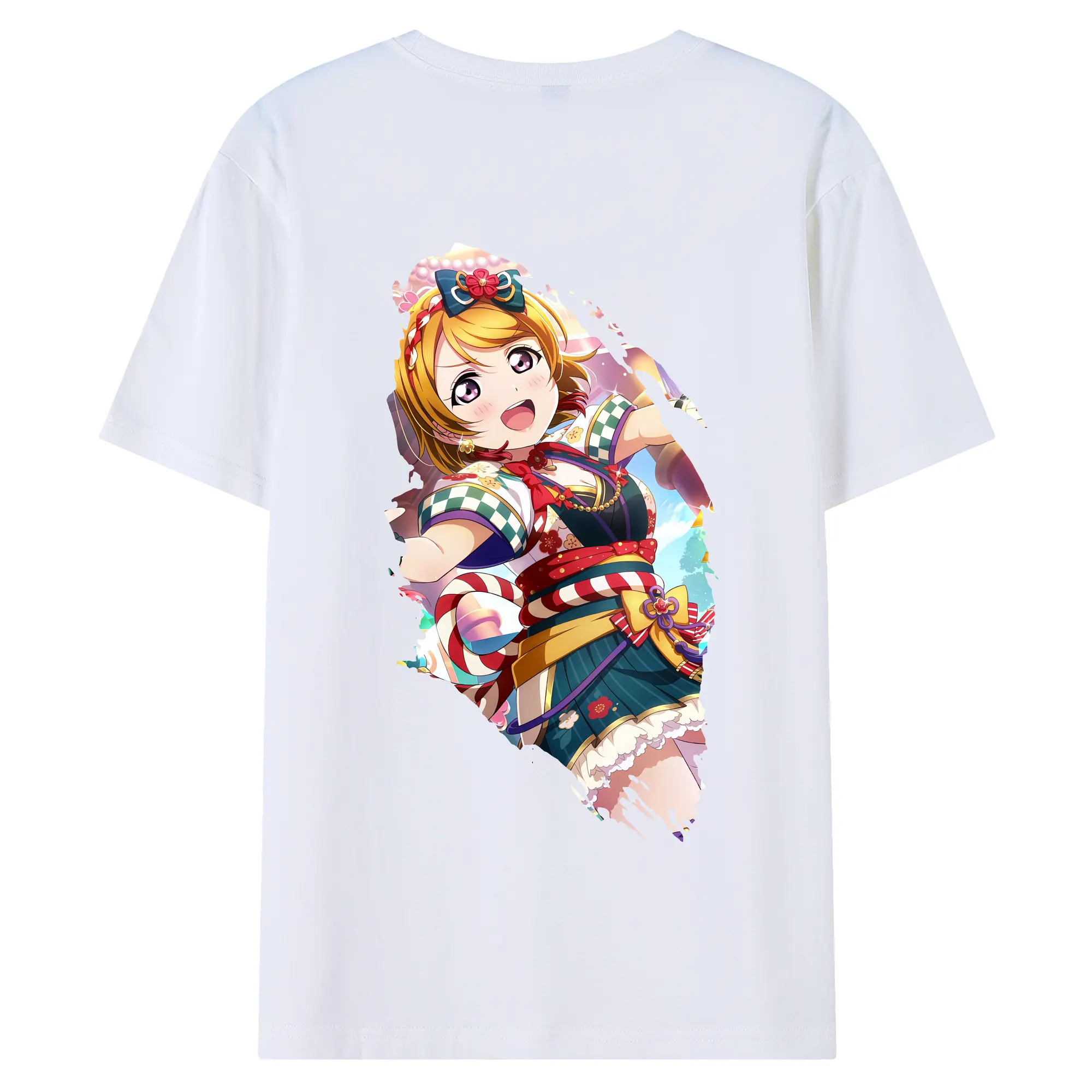Love Live! グッズ,小泉花陽 - 綿100％ 半袖Tシャツ ・ バックプリント ・ 快適 通気性 ・ 日常使い 散歩 スポーツ用