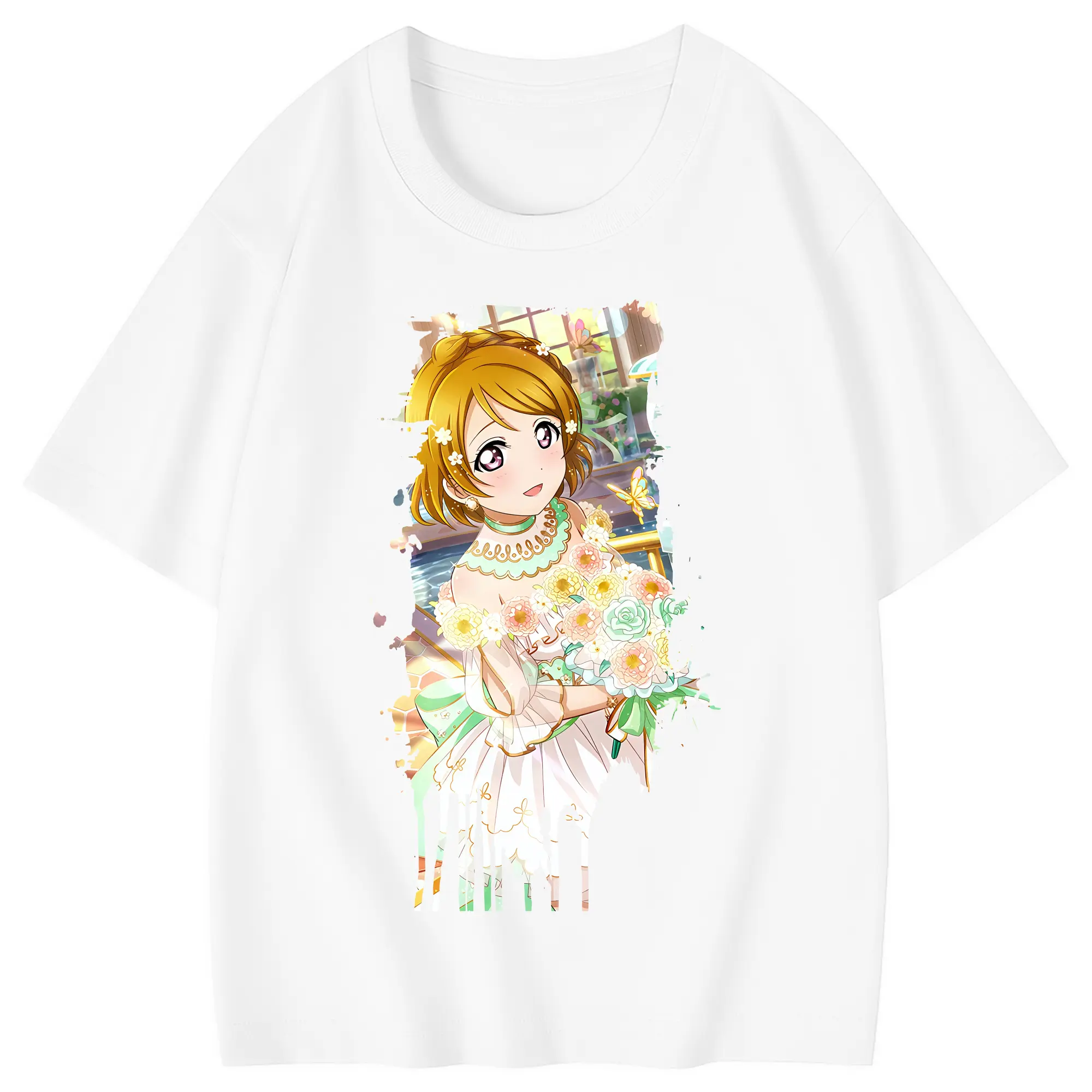 Love Live! グッズ,小泉花陽 - 綿100％ キッズTシャツ ・ フロントプリント ・ 快適 通気性 ・ スポーツ カジュアル 散歩用