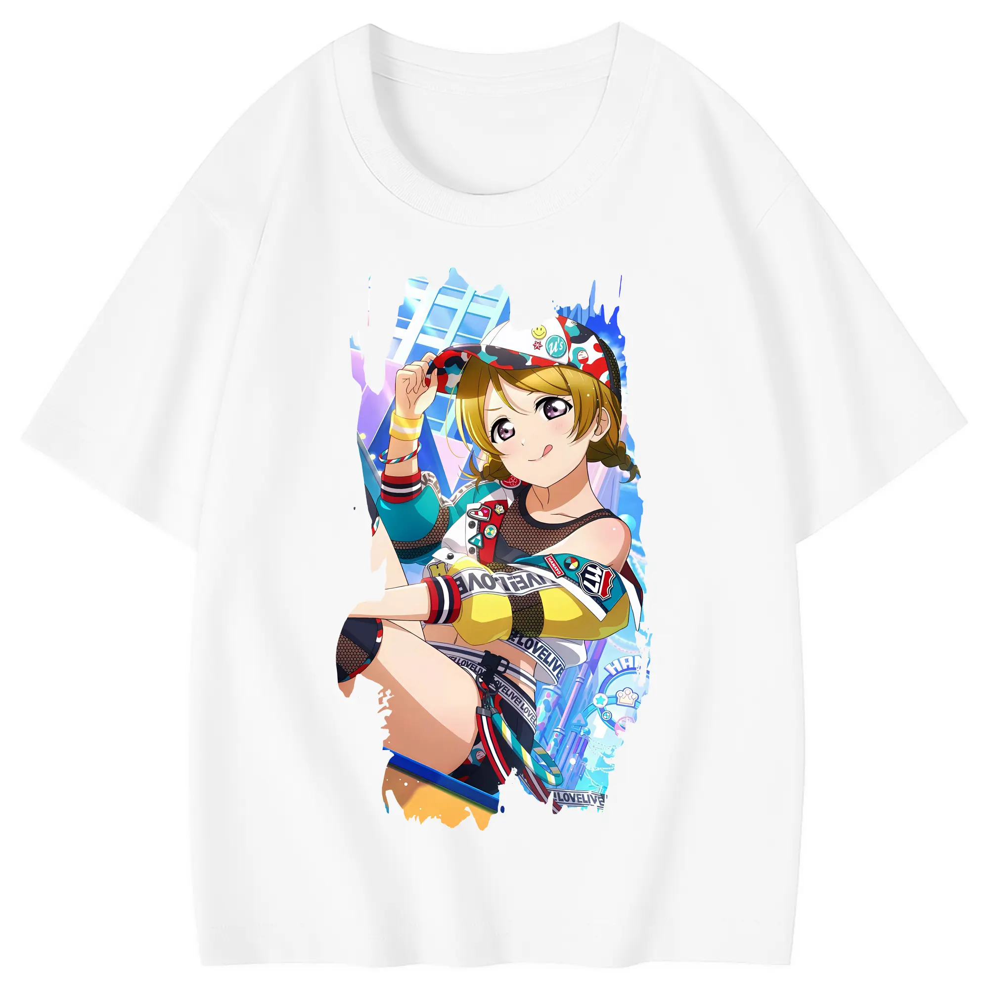 Love Live! グッズ,小泉花陽 - 綿100％ キッズTシャツ ・ フロントプリント ・ 快適 通気性 ・ スポーツ カジュアル 散歩用
