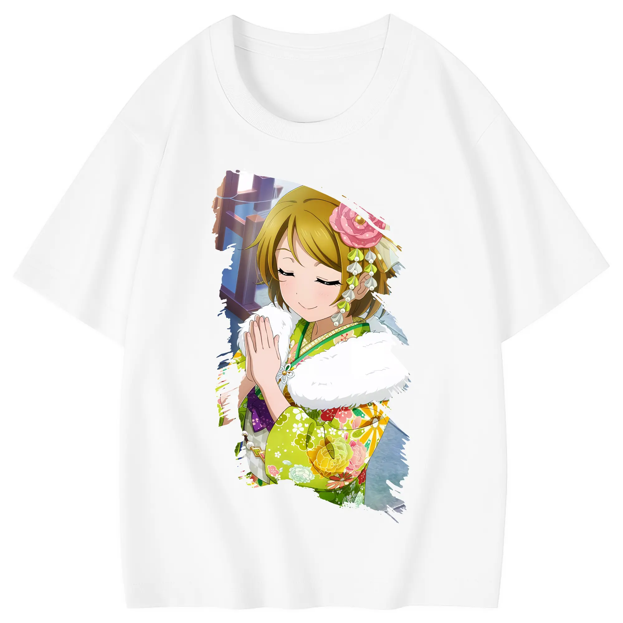 Love Live! グッズ,小泉花陽 - 綿100％ キッズTシャツ ・ フロントプリント ・ 快適 通気性 ・ スポーツ カジュアル 散歩用