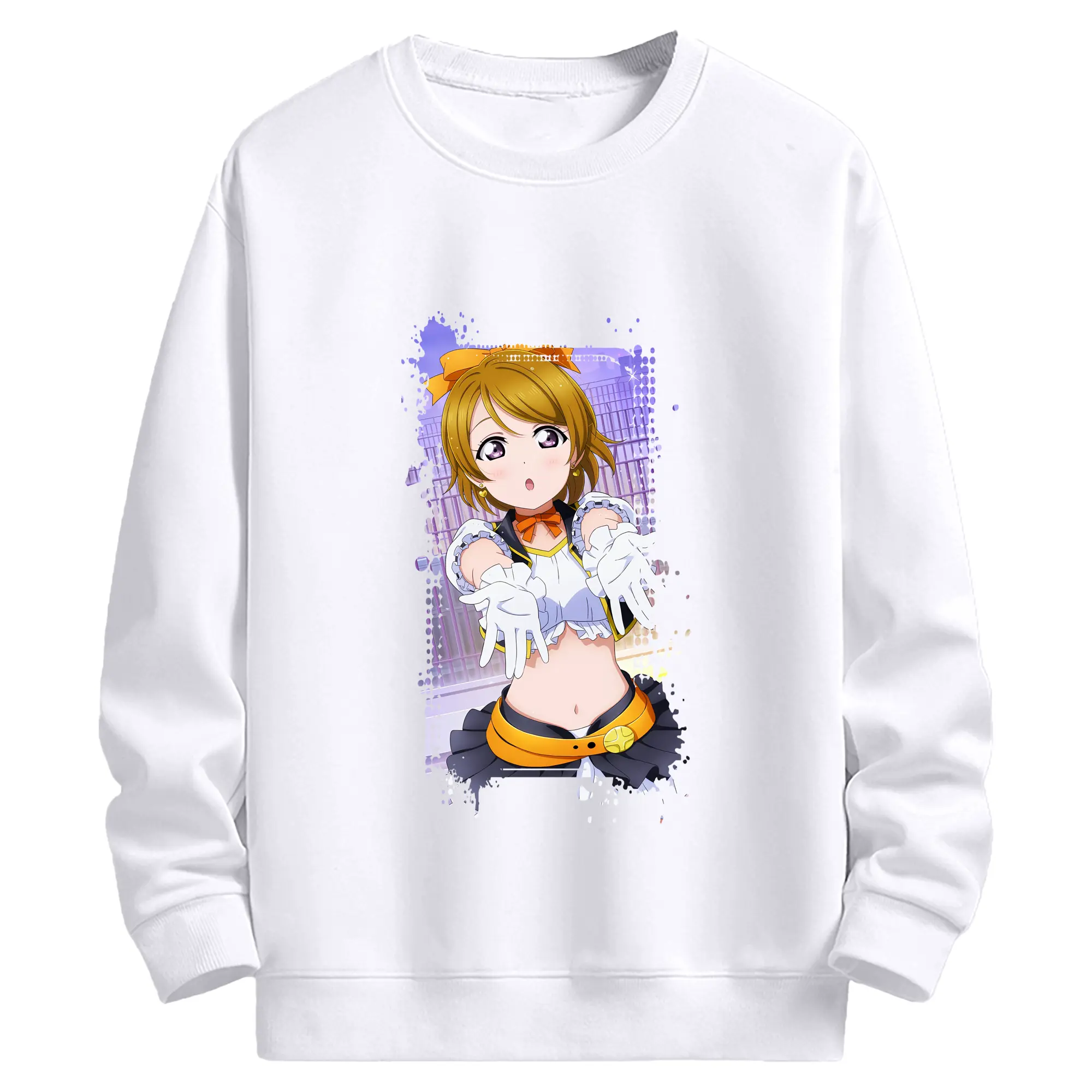 Love Live! グッズ,小泉花陽 - 高品質 クルーネック スウェット ・ コットン59％ ポリエステル41％ ・ ユニセックス 長袖 トレーナー ・ カジュアル デイリー スポーツ 散歩用