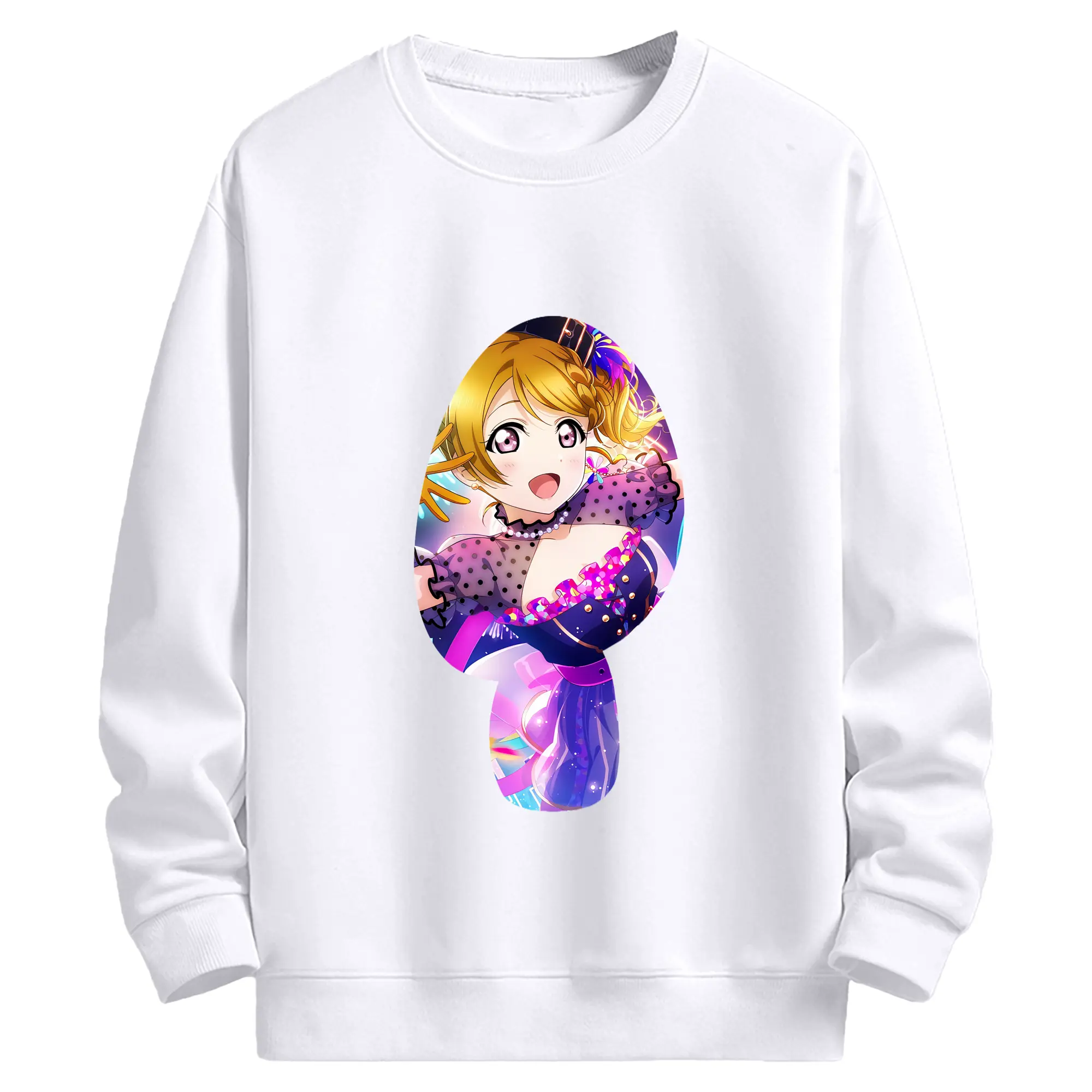 Love Live! グッズ,小泉花陽 - 高品質 クルーネック スウェット ・ コットン59％ ポリエステル41％ ・ ユニセックス 長袖 トレーナー ・ カジュアル デイリー スポーツ 散歩用