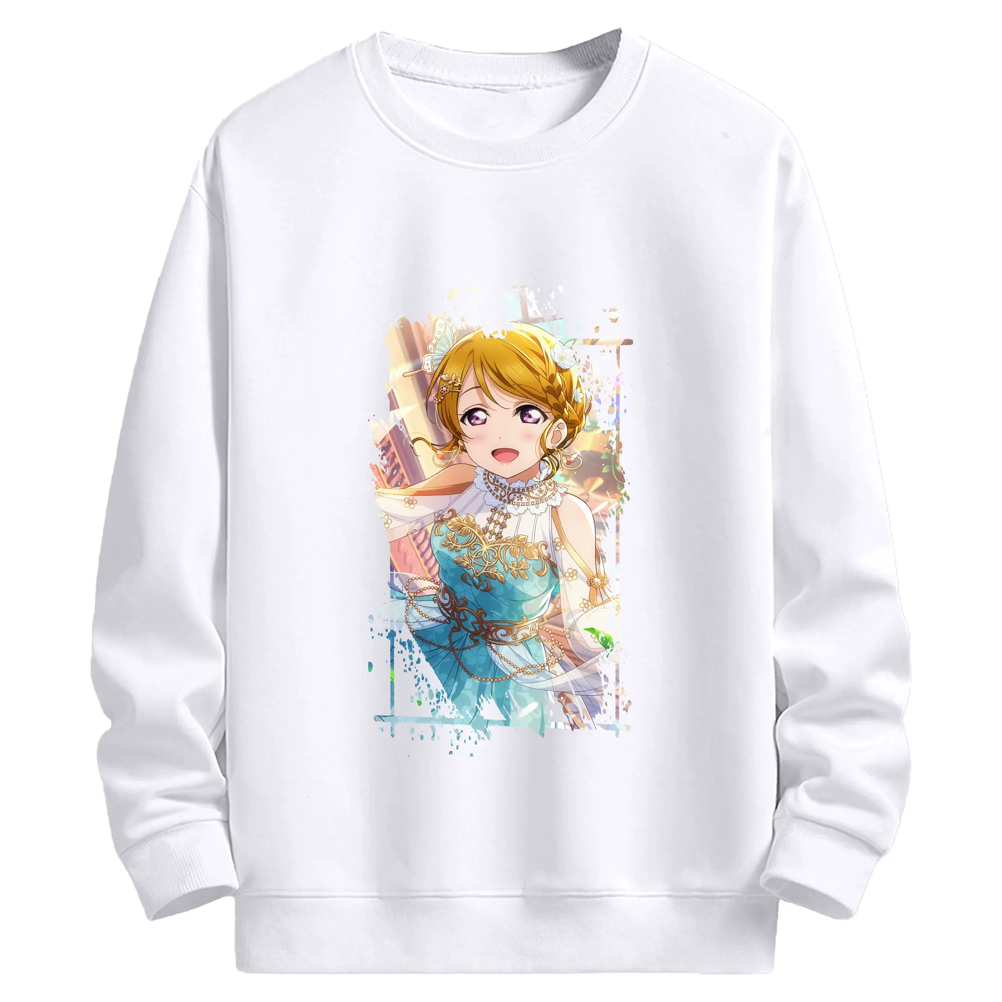 Love Live! グッズ,小泉花陽 - 高品質 クルーネック スウェット ・ コットン59％ ポリエステル41％ ・ ユニセックス 長袖 トレーナー ・ カジュアル デイリー スポーツ 散歩用