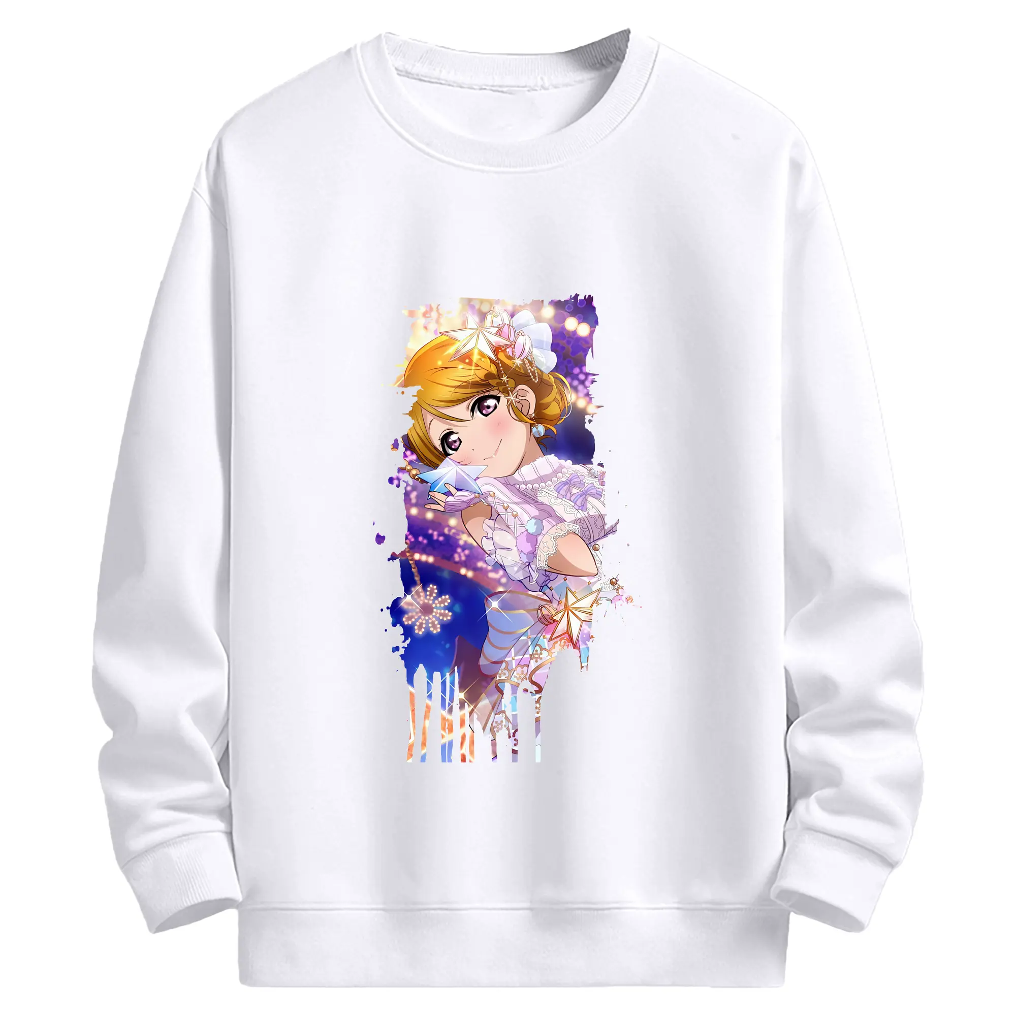 Love Live! グッズ,小泉花陽 - 高品質 クルーネック スウェット ・ コットン59％ ポリエステル41％ ・ ユニセックス 長袖 トレーナー ・ カジュアル デイリー スポーツ 散歩用