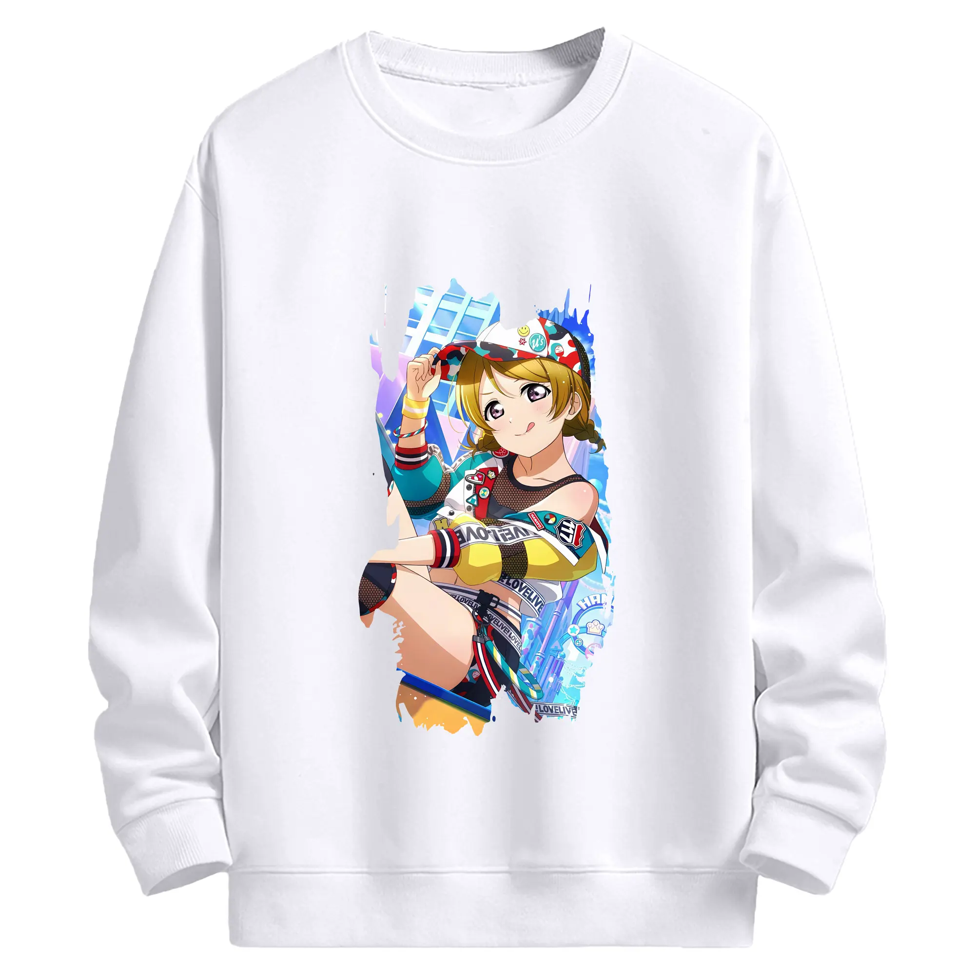 Love Live! グッズ,小泉花陽 - 高品質 クルーネック スウェット ・ コットン59％ ポリエステル41％ ・ ユニセックス 長袖 トレーナー ・ カジュアル デイリー スポーツ 散歩用