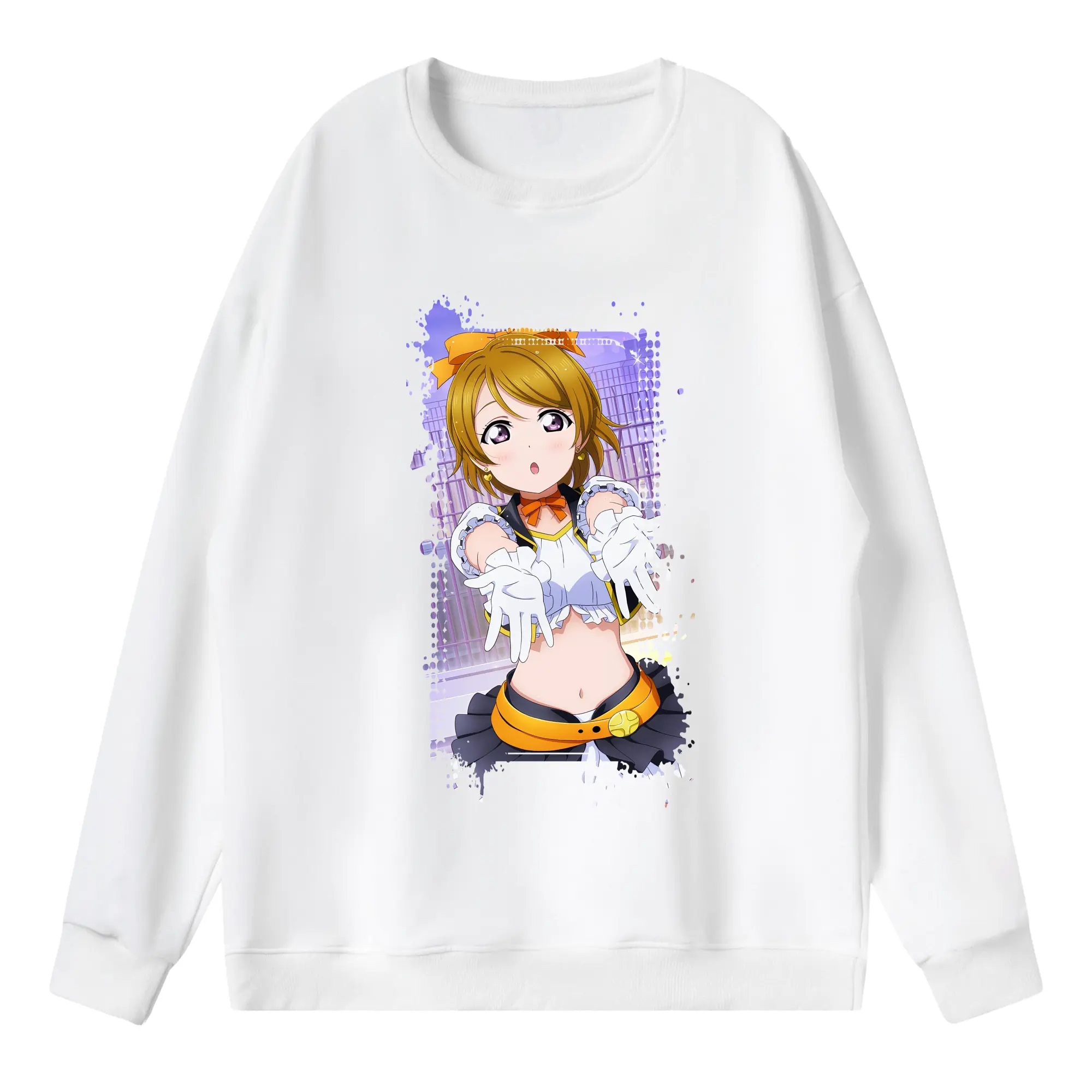 Love Live! グッズ,小泉花陽 - 薄手 クルーネック スウェット 裏毛260g · ポリエステル 春秋向け カジュアル 男女兼用 · トレーナー デイリー スポーツ 散歩に最適