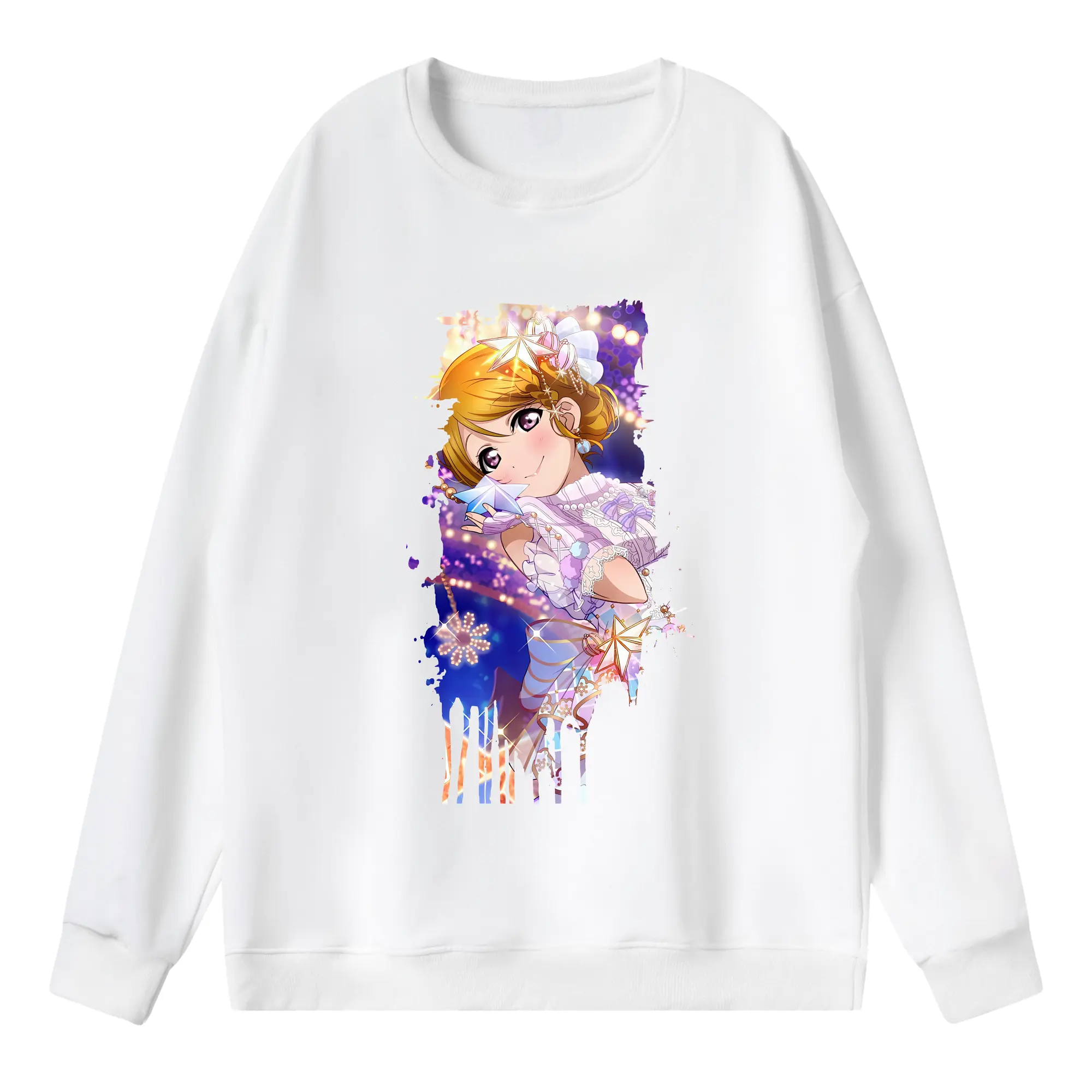 Love Live! グッズ,小泉花陽 - 薄手 クルーネック スウェット 裏毛260g · ポリエステル 春秋向け カジュアル 男女兼用 · トレーナー デイリー スポーツ 散歩に最適