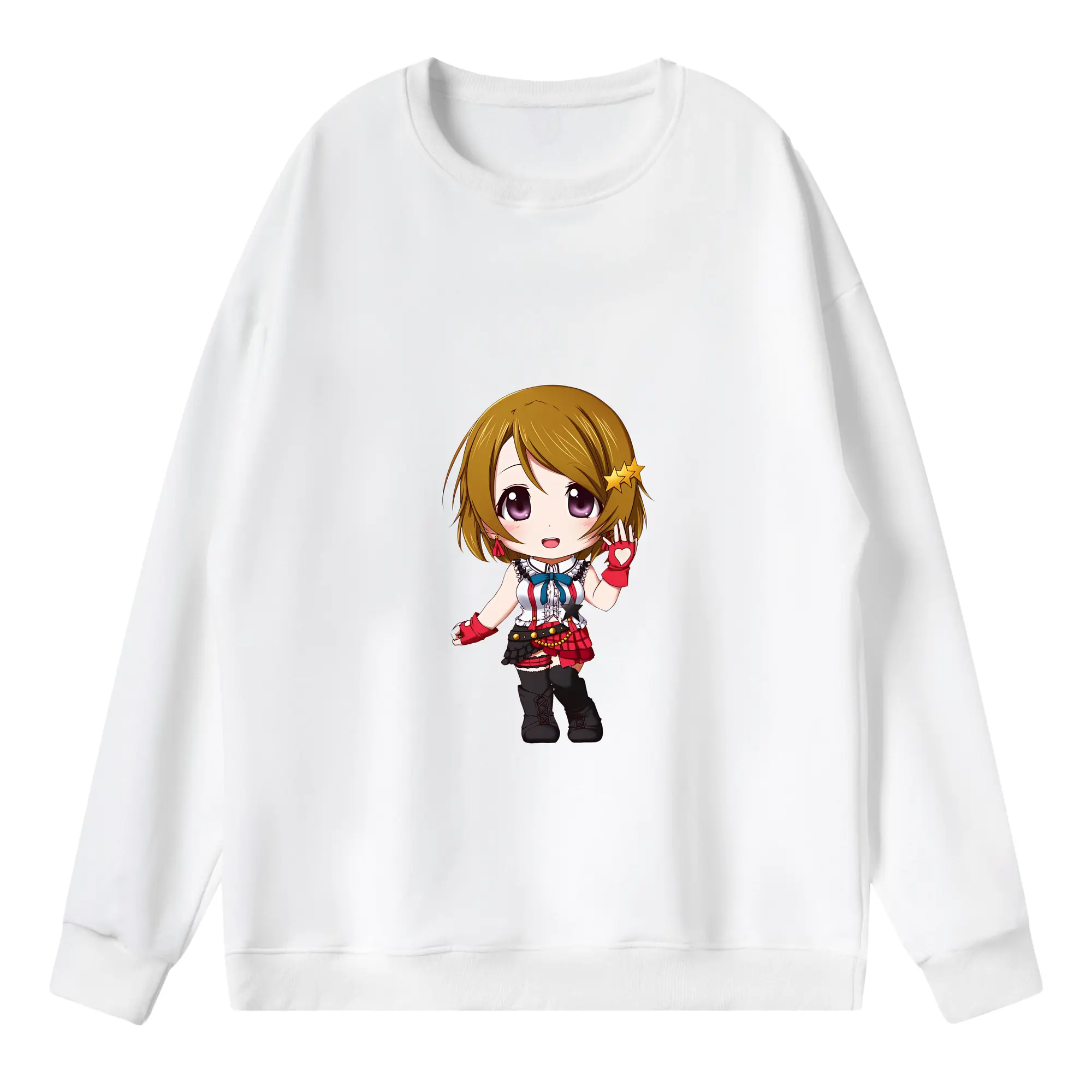 Love Live! グッズ,小泉花陽 - 薄手 クルーネック スウェット 裏毛260g · ポリエステル 春秋向け カジュアル 男女兼用 · トレーナー デイリー スポーツ 散歩に最適