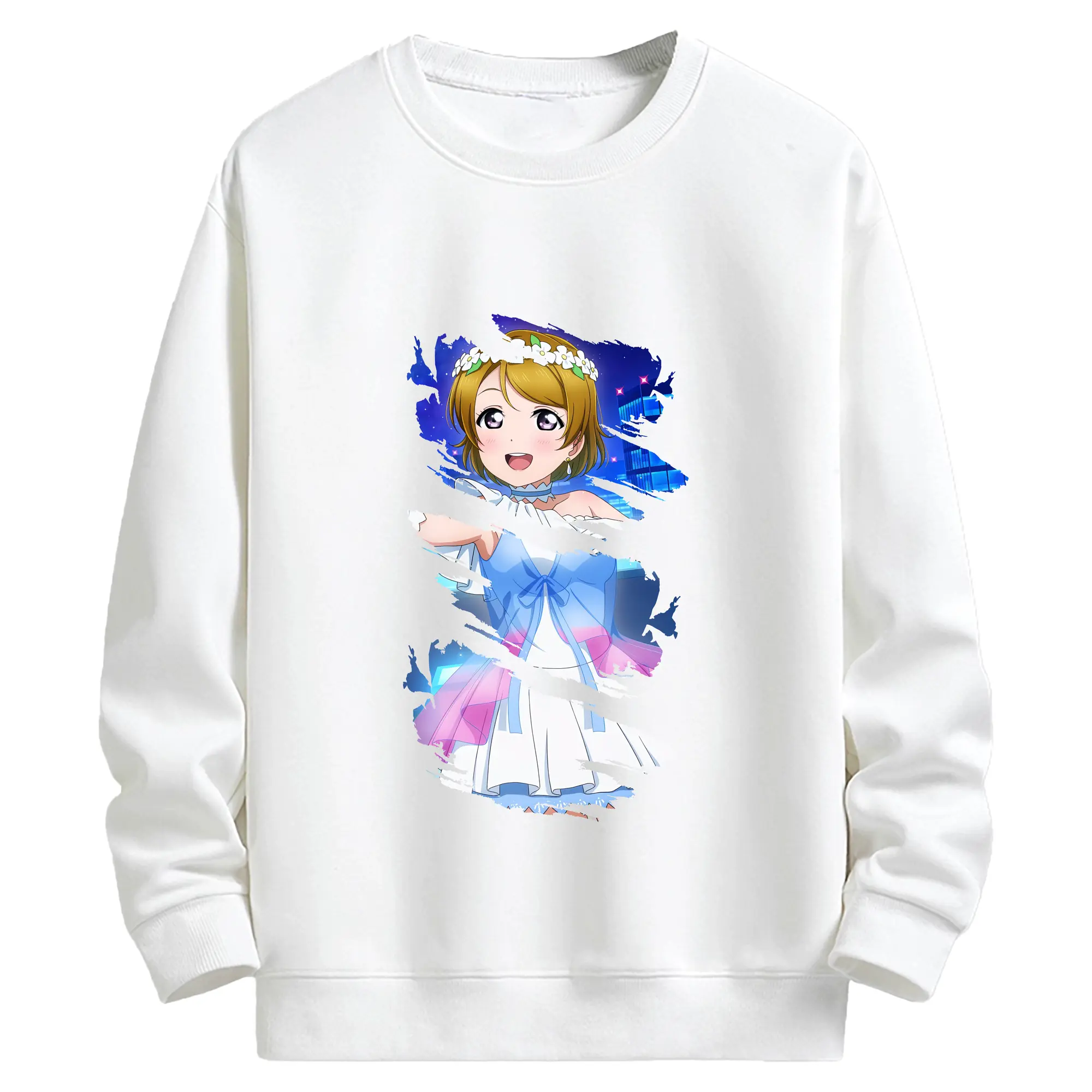 Love Live! グッズ,小泉花陽 - キッズ クルーネックスウェットシャツ ・ フロントプリント ・ 綿80％ ポリエステル20％ ・ 快適 通学 スポーツ 日常使い お散歩用
