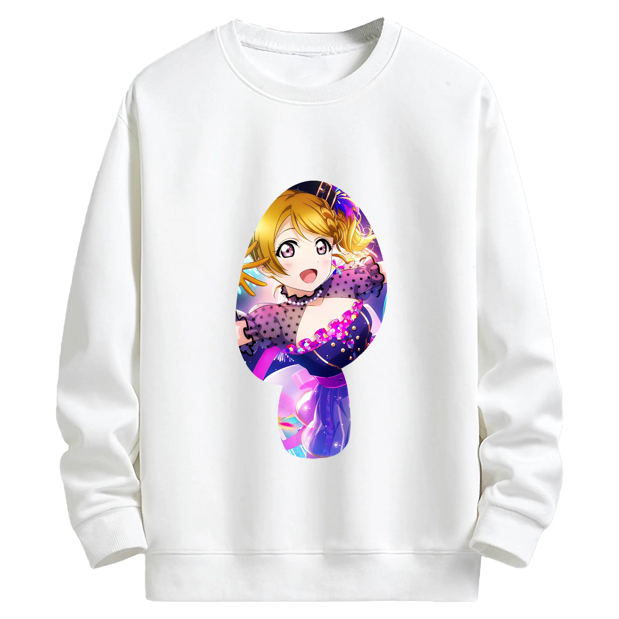 Love Live! グッズ,小泉花陽 - キッズ クルーネックスウェットシャツ ・ フロントプリント ・ 綿80％ ポリエステル20％ ・ 快適 通学 スポーツ 日常使い お散歩用