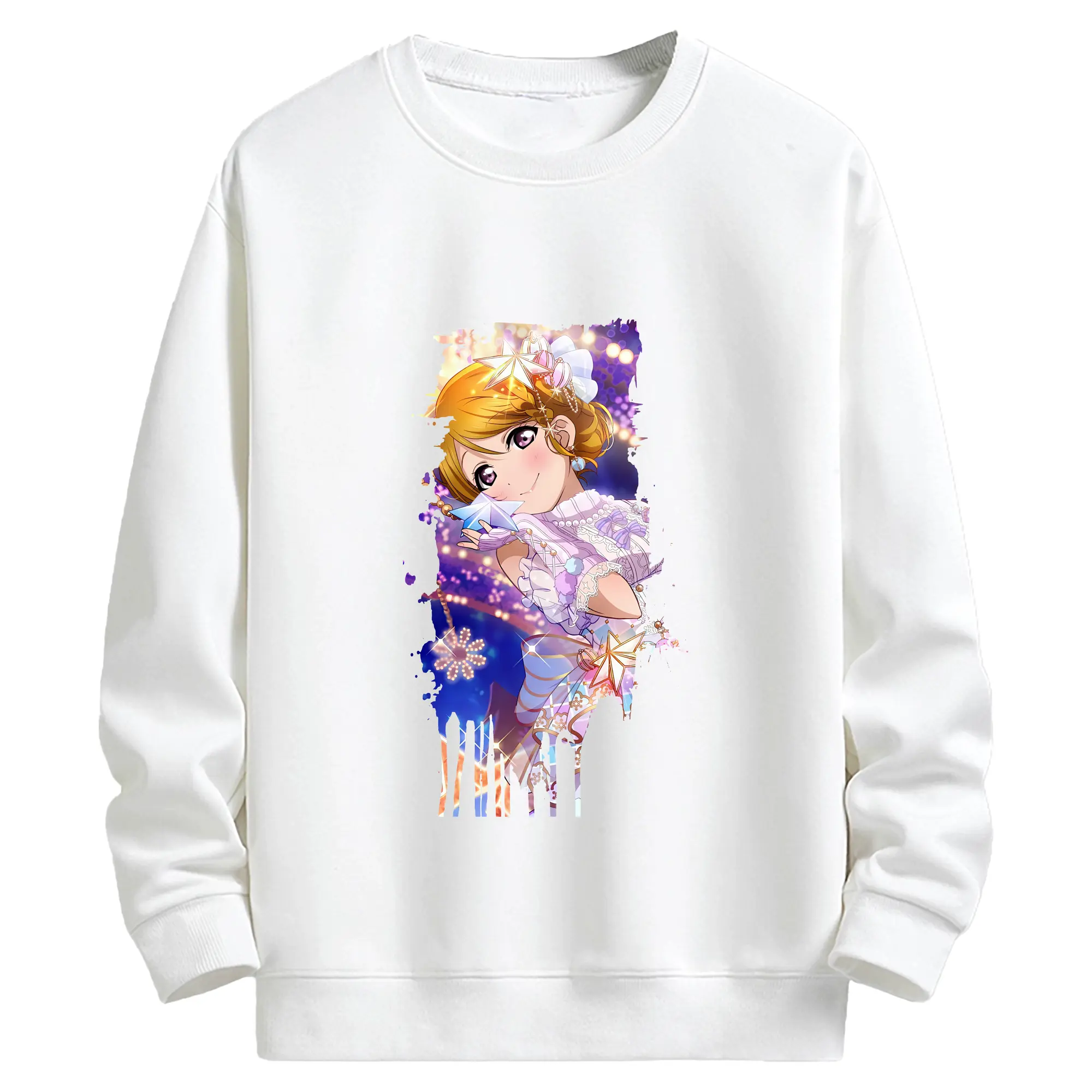 Love Live! グッズ,小泉花陽 - キッズ クルーネックスウェットシャツ ・ フロントプリント ・ 綿80％ ポリエステル20％ ・ 快適 通学 スポーツ 日常使い お散歩用