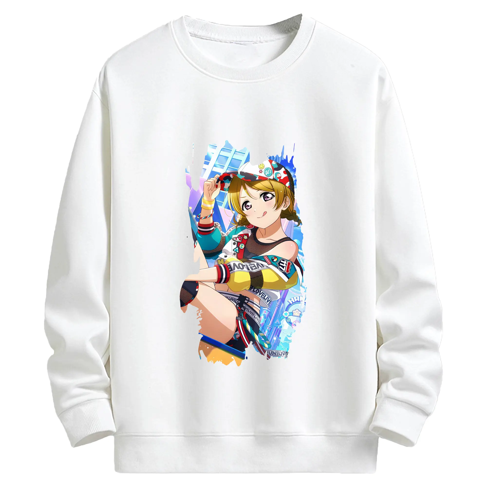 Love Live! グッズ,小泉花陽 - キッズ クルーネックスウェットシャツ ・ フロントプリント ・ 綿80％ ポリエステル20％ ・ 快適 通学 スポーツ 日常使い お散歩用