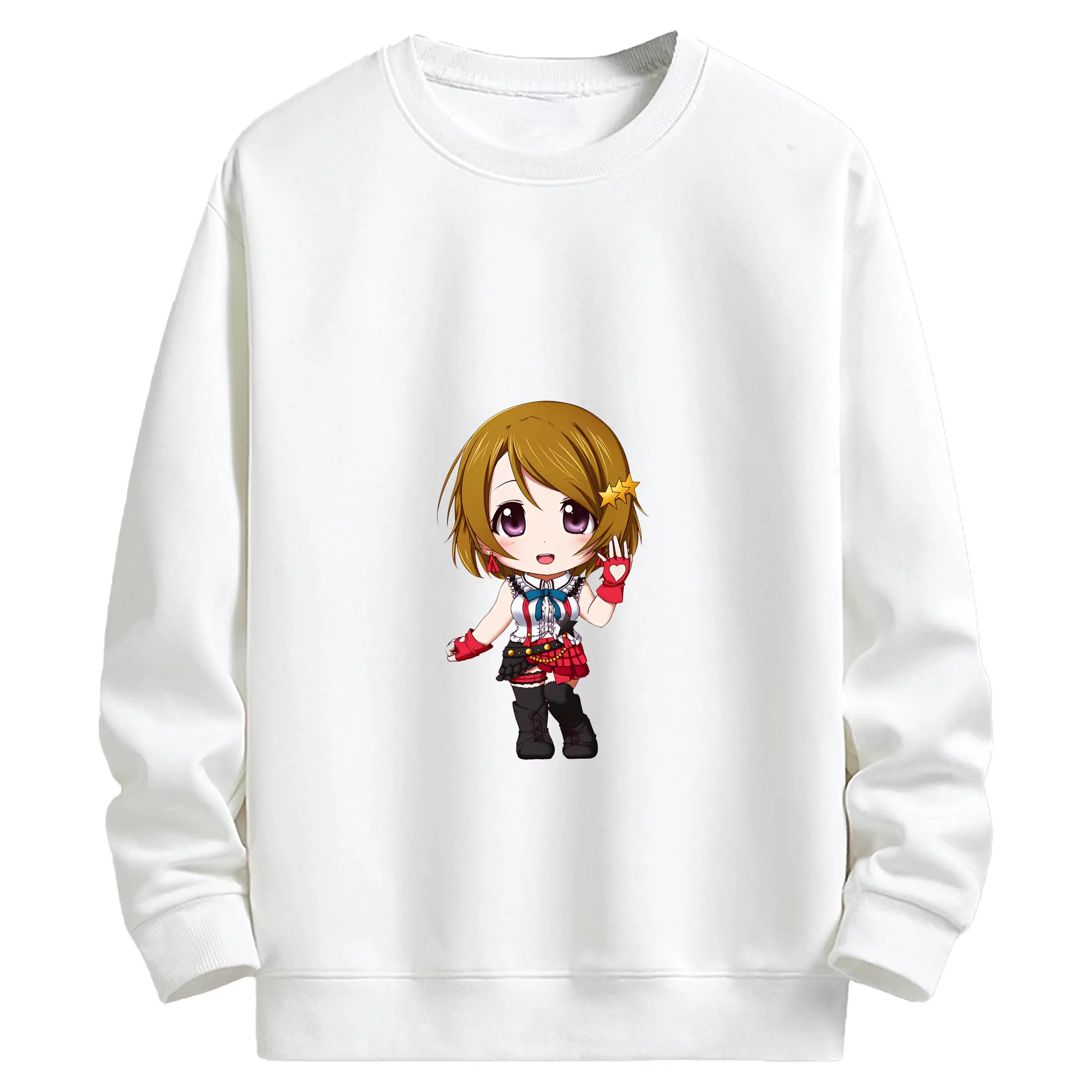 Love Live! グッズ,小泉花陽 - キッズ クルーネックスウェットシャツ ・ フロントプリント ・ 綿80％ ポリエステル20％ ・ 快適 通学 スポーツ 日常使い お散歩用