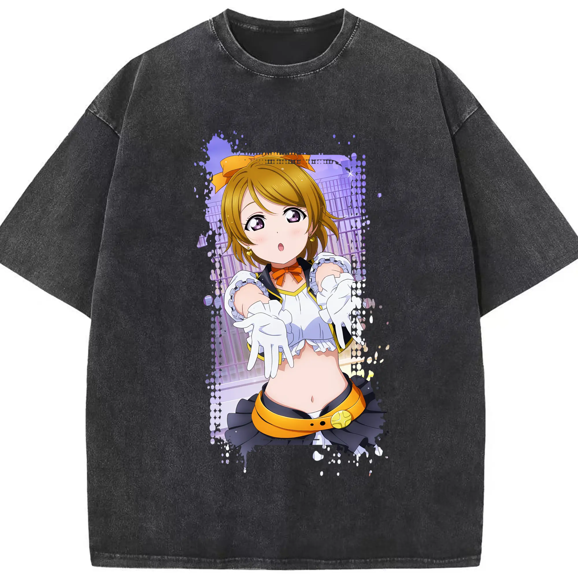 Love Live! グッズ,小泉花陽 - 綿100％ ヴィンテージ風 半袖Tシャツ ・ フロントプリント ・ 柔らか肌触り ・ 通気性 快適 ・ スポーツ カジュアル 外出用