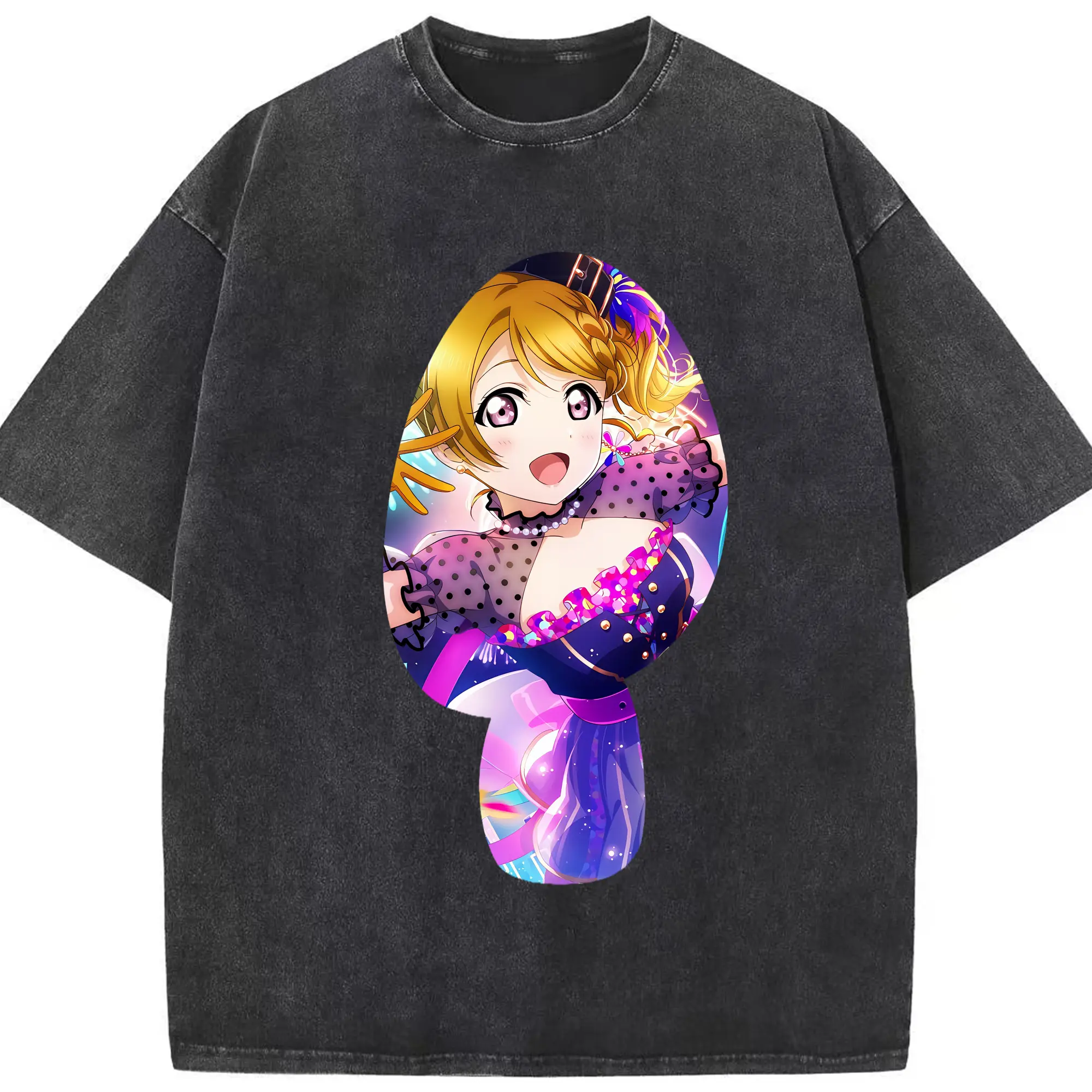 Love Live! グッズ,小泉花陽 - 綿100％ ヴィンテージ風 半袖Tシャツ ・ フロントプリント ・ 柔らか肌触り ・ 通気性 快適 ・ スポーツ カジュアル 外出用