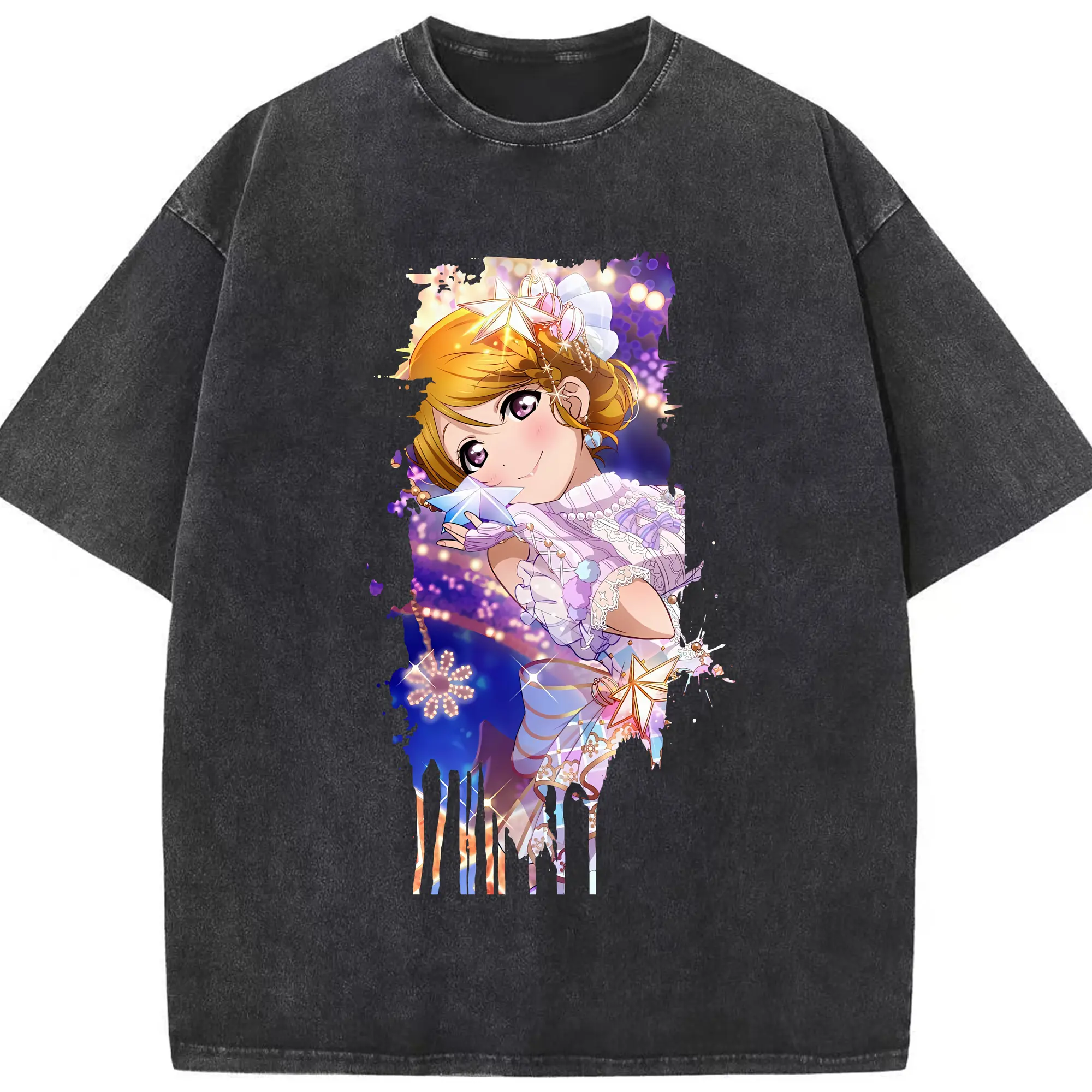Love Live! グッズ,小泉花陽 - 綿100％ ヴィンテージ風 半袖Tシャツ ・ フロントプリント ・ 柔らか肌触り ・ 通気性 快適 ・ スポーツ カジュアル 外出用