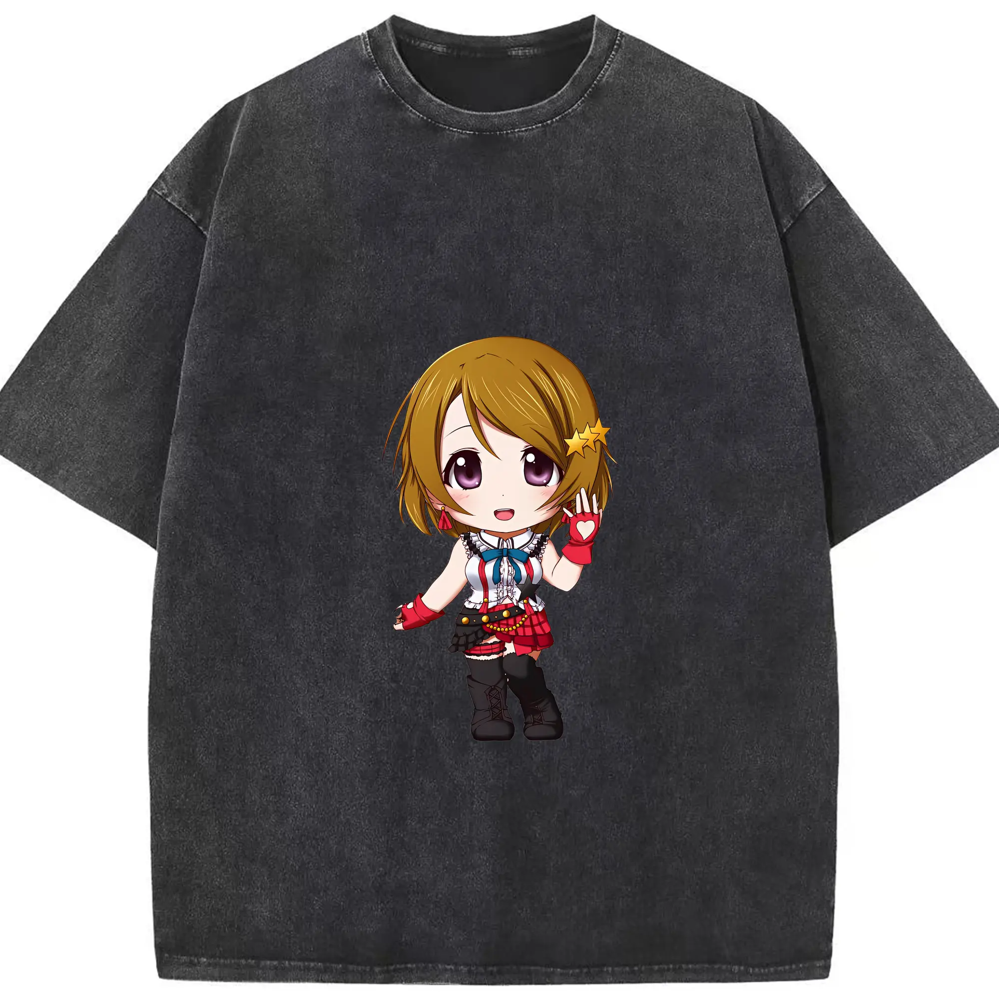 Love Live! グッズ,小泉花陽 - 綿100％ ヴィンテージ風 半袖Tシャツ ・ フロントプリント ・ 柔らか肌触り ・ 通気性 快適 ・ スポーツ カジュアル 外出用