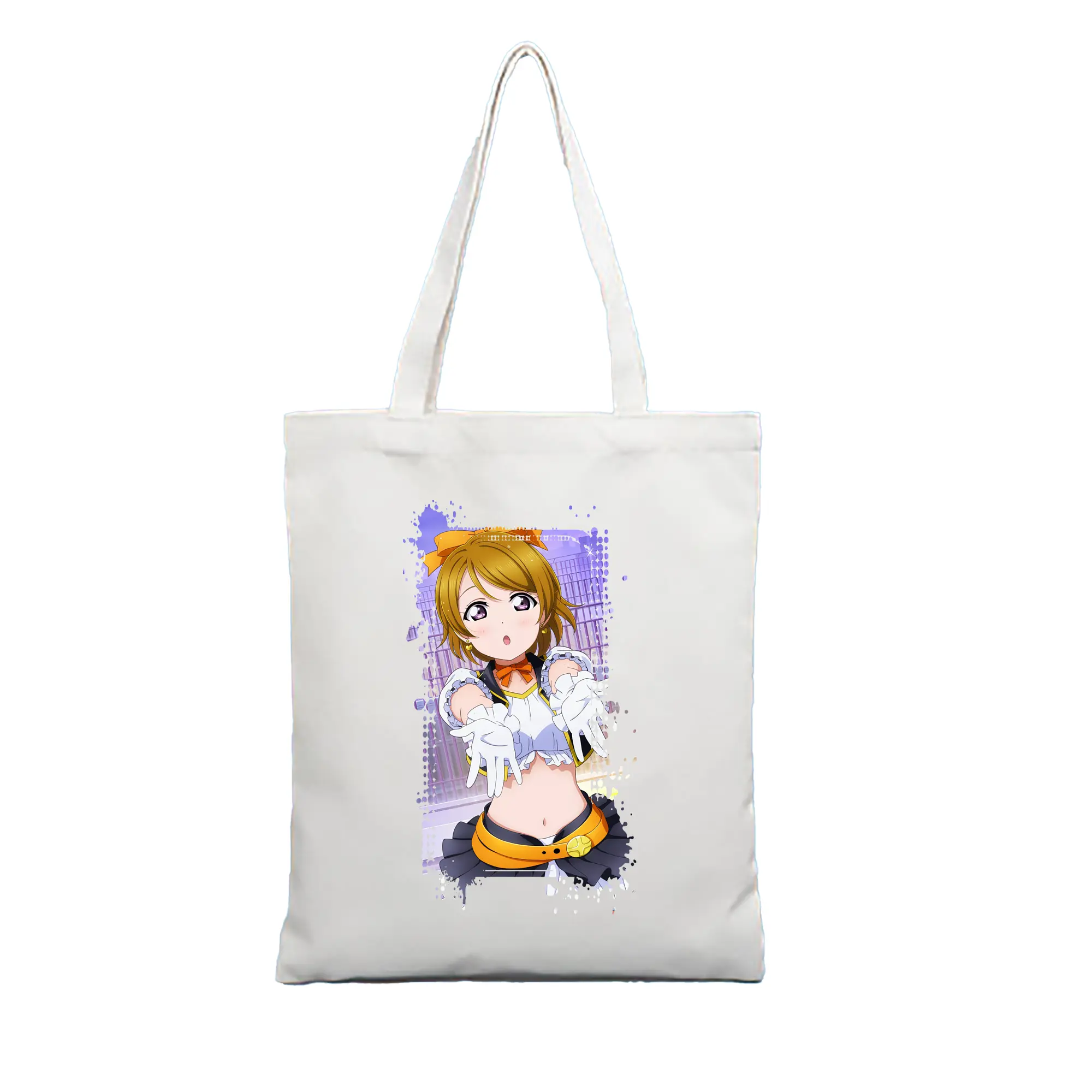 Love Live! グッズ,小泉花陽 - 縦型キャンバス手提げバッグ（トートバッグ） ・ キャンバス素材 ・ ショッピング用 ・ 軽量 丈夫 お手入れ簡単