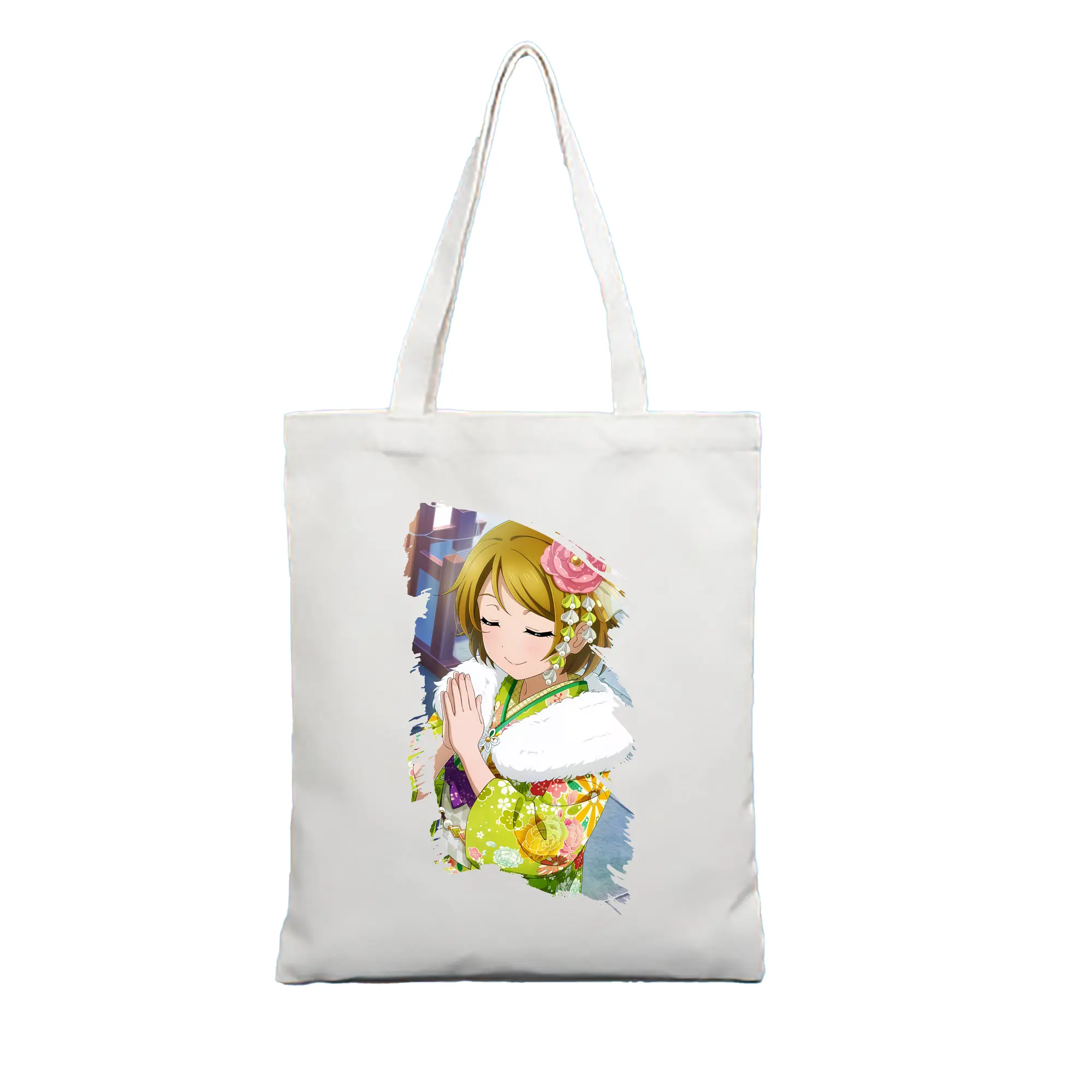 Love Live! グッズ,小泉花陽 - 縦型キャンバス手提げバッグ（トートバッグ） ・ キャンバス素材 ・ ショッピング用 ・ 軽量 丈夫 お手入れ簡単