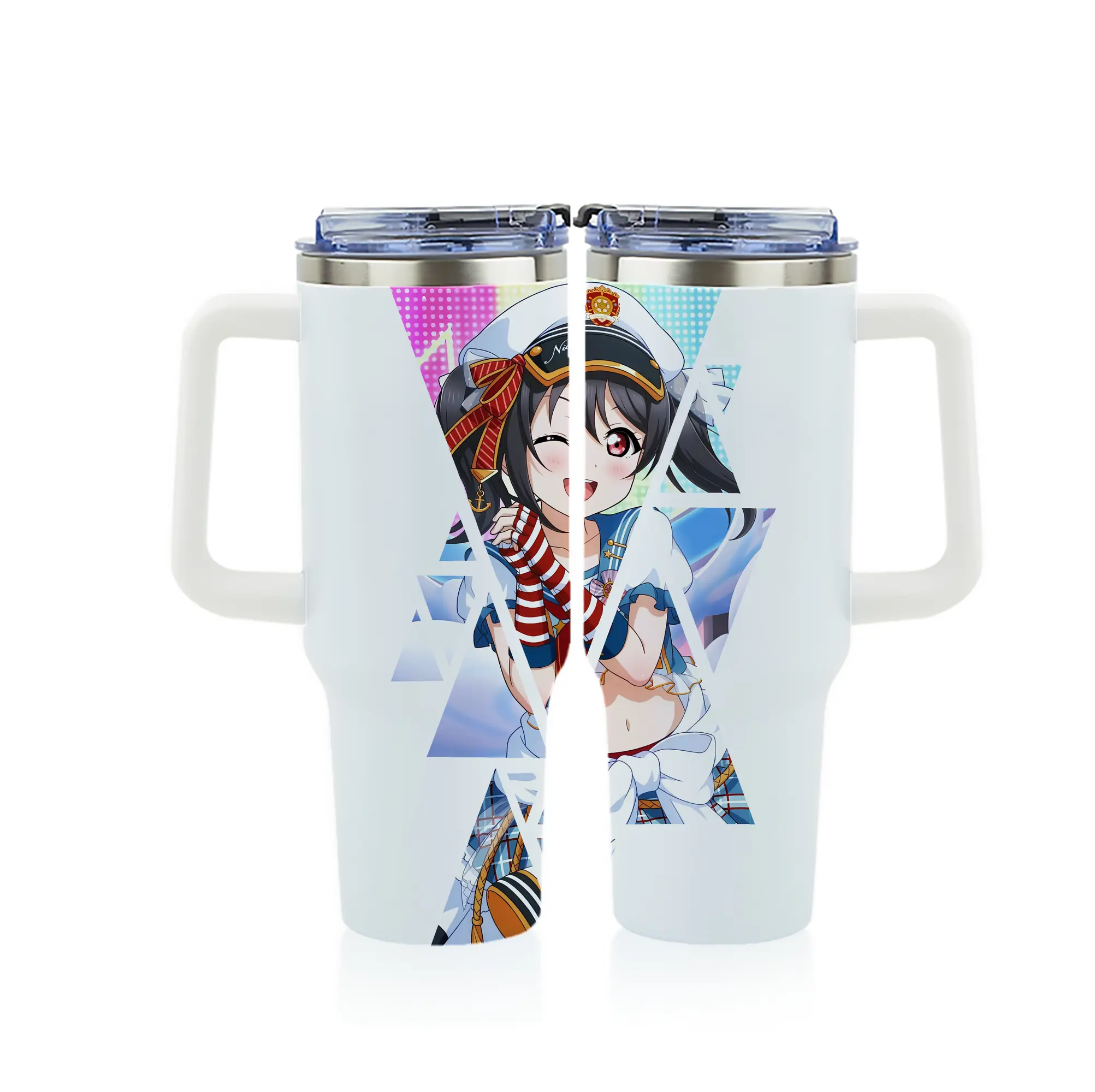 Love Live! グッズ,矢澤にこ - 1200mL フルプリント車用タンブラー ・ 304ステンレス 内側 ・ 201ステンレス 外側 ・ 保温 保冷 ・ 通勤 ドライブ アウトドア用