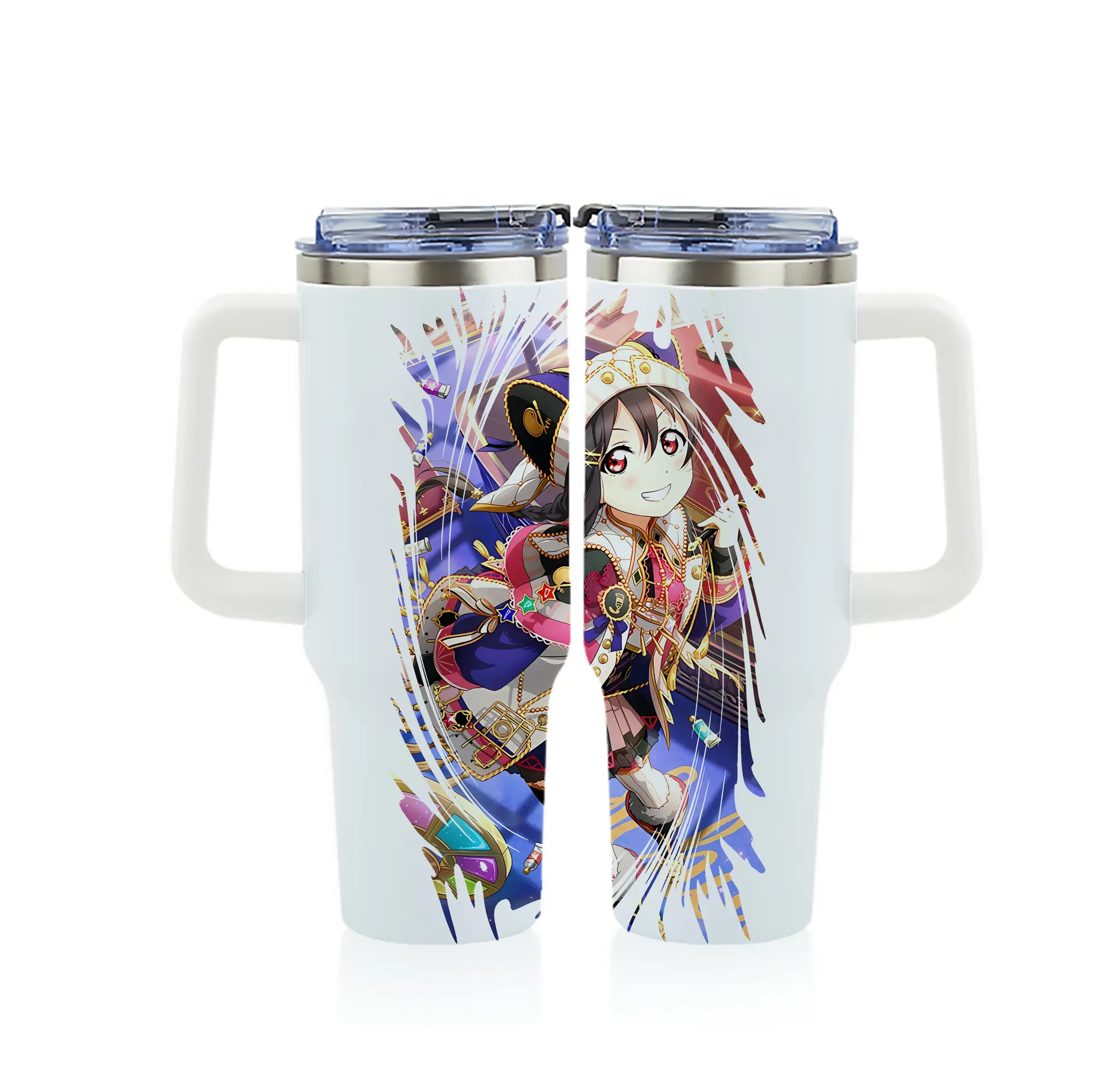 Love Live! グッズ,矢澤にこ - 1200mL フルプリント車用タンブラー ・ 304ステンレス 内側 ・ 201ステンレス 外側 ・ 保温 保冷 ・ 通勤 ドライブ アウトドア用