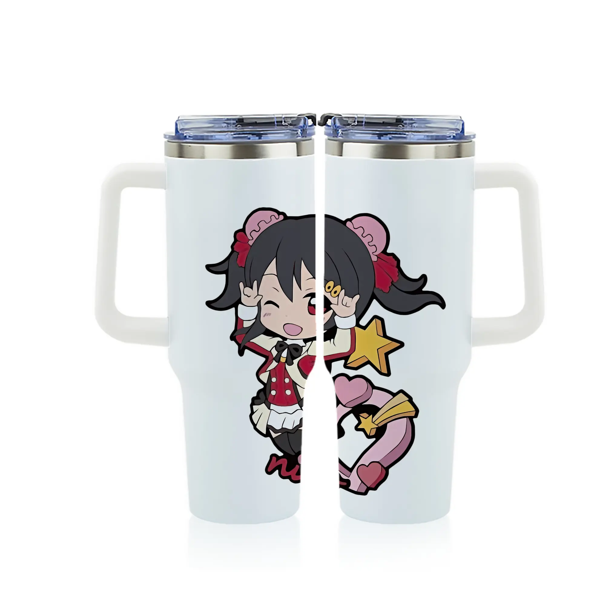 Love Live! グッズ,矢澤にこ - 1200mL フルプリント車用タンブラー ・ 304ステンレス 内側 ・ 201ステンレス 外側 ・ 保温 保冷 ・ 通勤 ドライブ アウトドア用