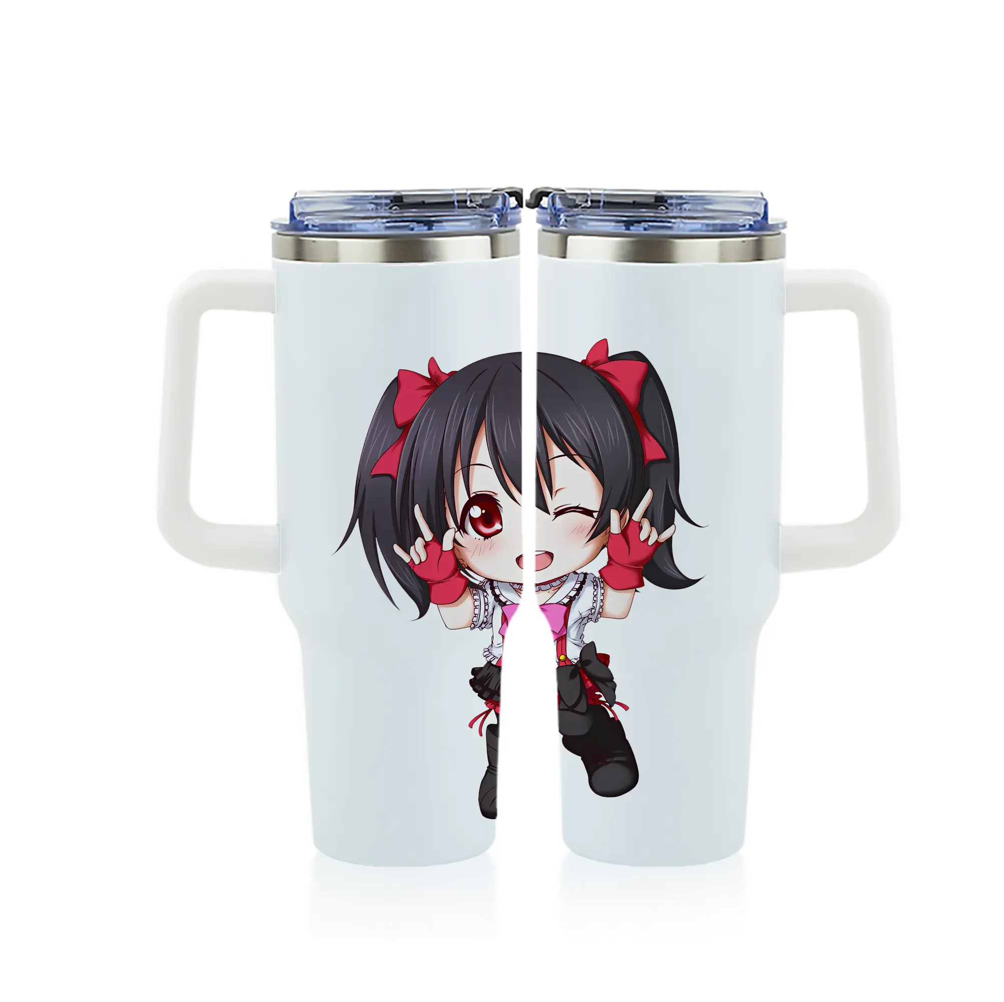 Love Live! グッズ,矢澤にこ - 1200mL フルプリント車用タンブラー ・ 304ステンレス 内側 ・ 201ステンレス 外側 ・ 保温 保冷 ・ 通勤 ドライブ アウトドア用