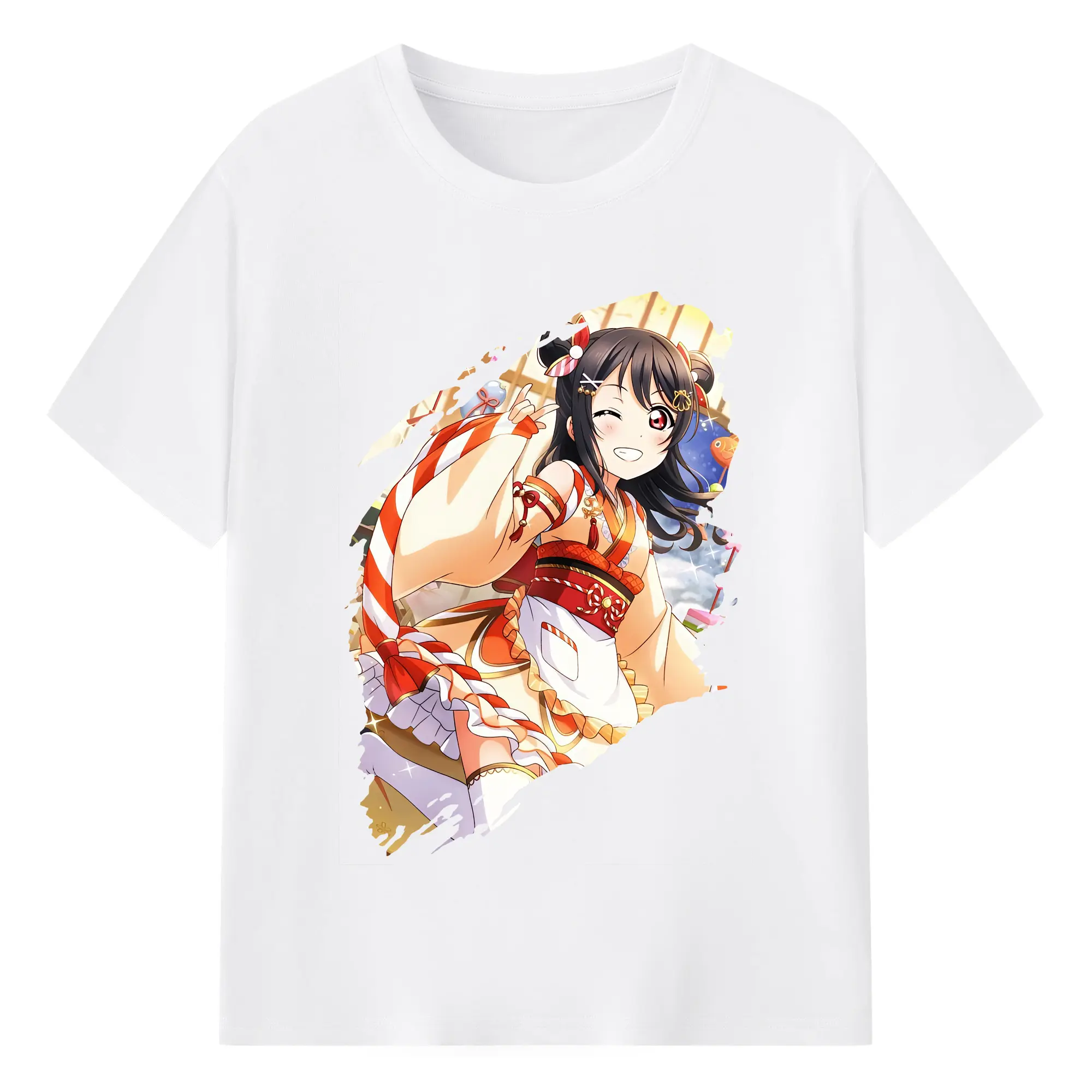 Love Live! グッズ,矢澤にこ - 綿100％ 半袖Tシャツ ・ フロントプリント ・ 快適 通気性 ・ 日常使い 散歩 スポーツ用