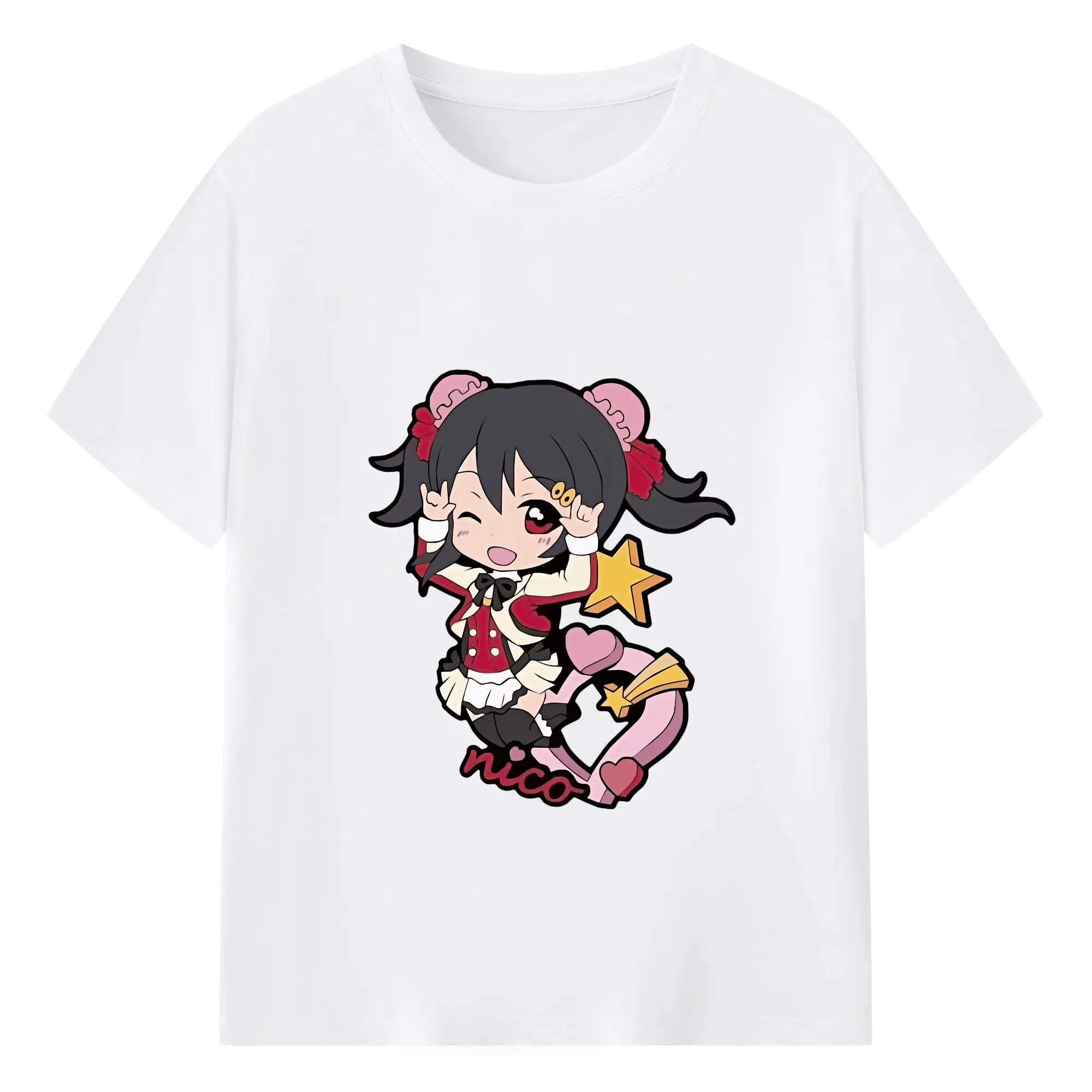 Love Live! グッズ,矢澤にこ - 綿100％ 半袖Tシャツ ・ フロントプリント ・ 快適 通気性 ・ 日常使い 散歩 スポーツ用