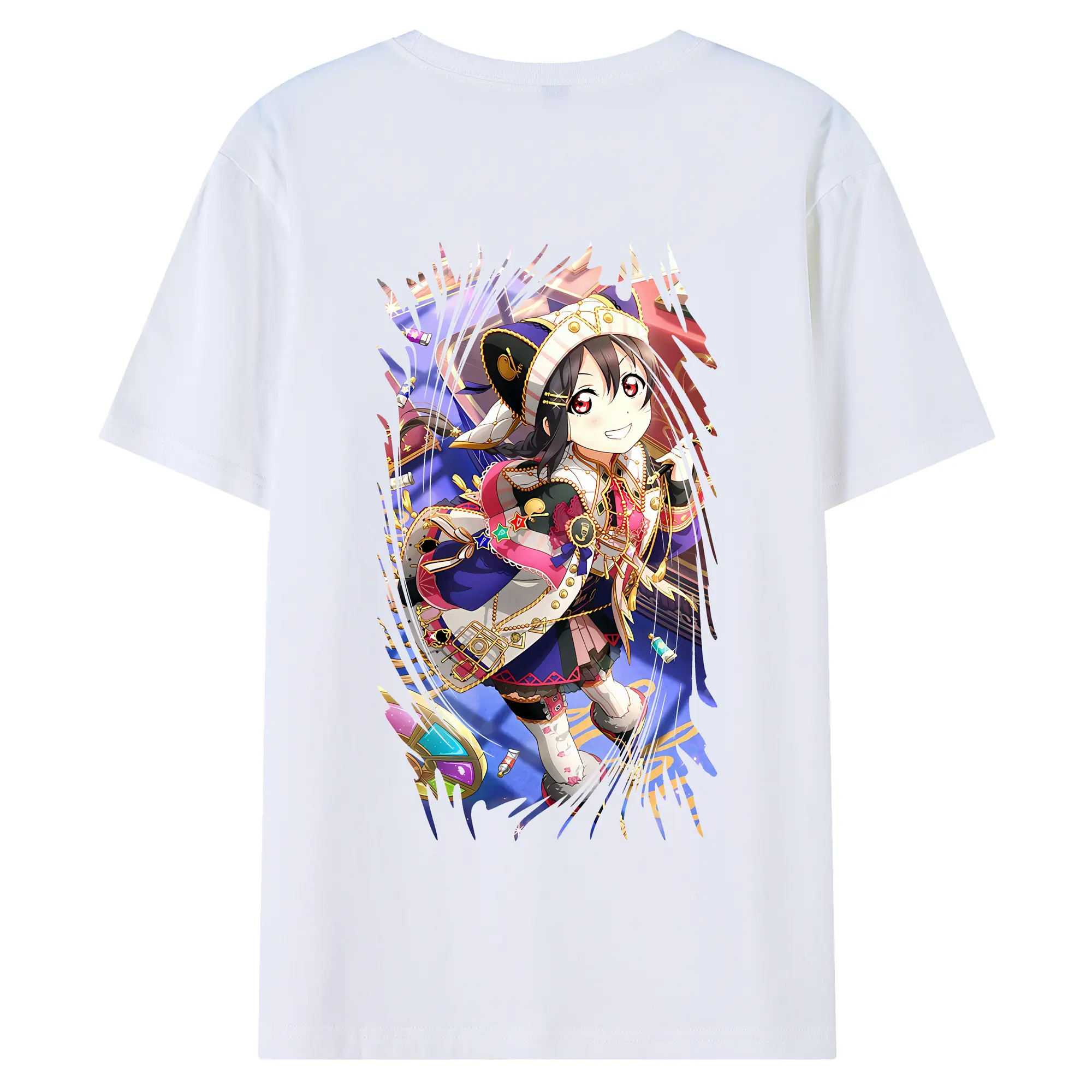 Love Live! グッズ,矢澤にこ - 綿100％ 半袖Tシャツ ・ バックプリント ・ 快適 通気性 ・ 日常使い 散歩 スポーツ用