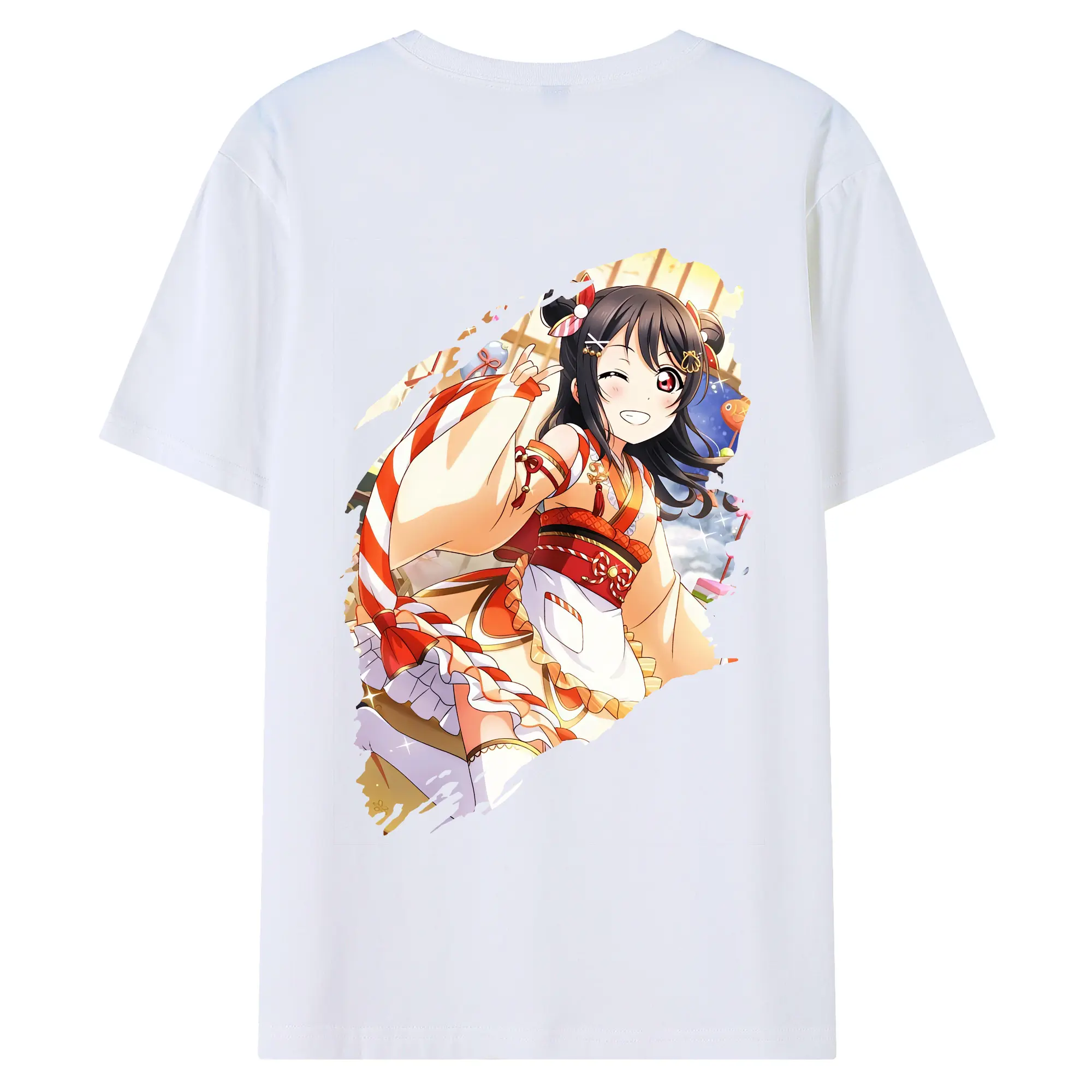 Love Live! グッズ,矢澤にこ - 綿100％ 半袖Tシャツ ・ バックプリント ・ 快適 通気性 ・ 日常使い 散歩 スポーツ用
