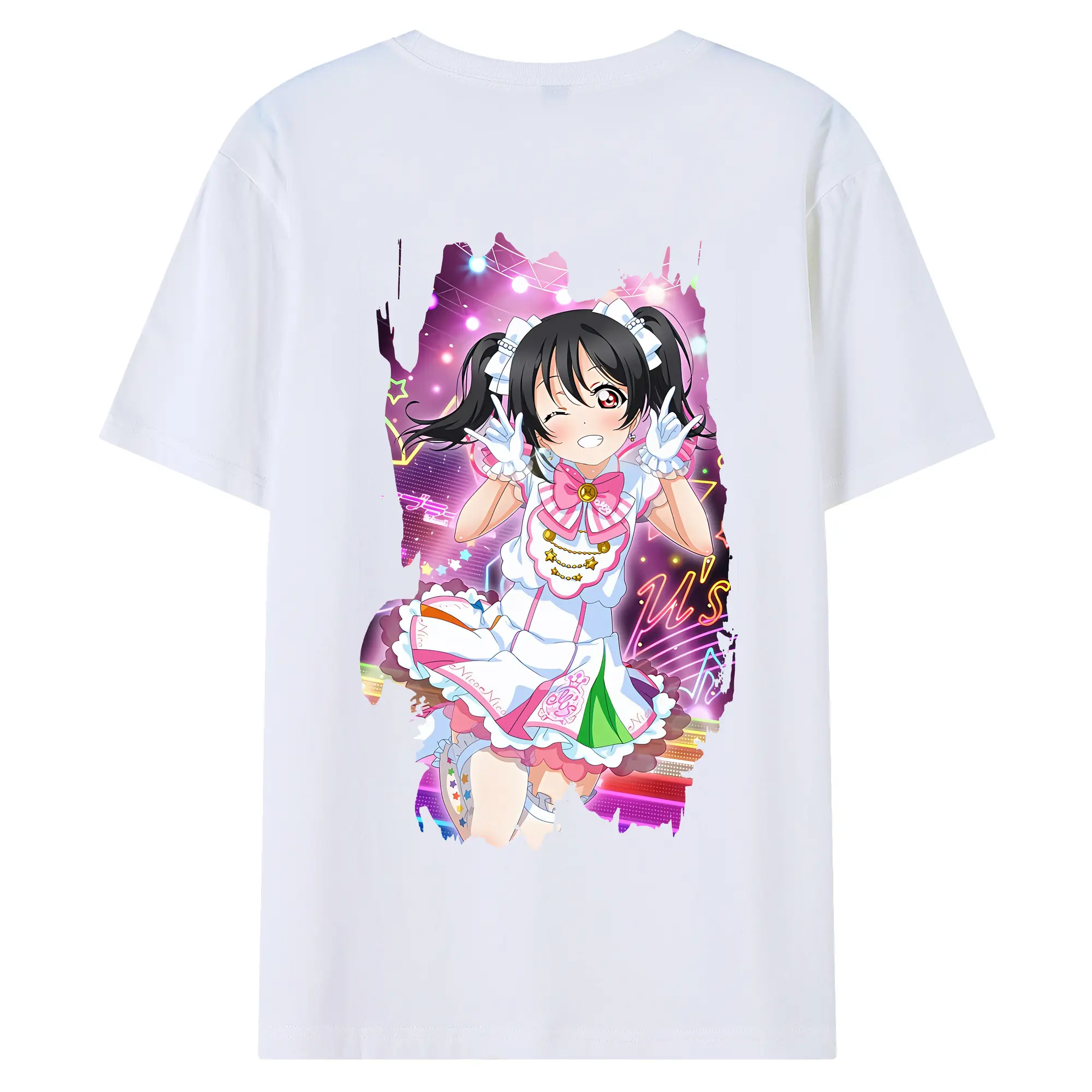 Love Live! グッズ,矢澤にこ - 綿100％ 半袖Tシャツ ・ バックプリント ・ 快適 通気性 ・ 日常使い 散歩 スポーツ用