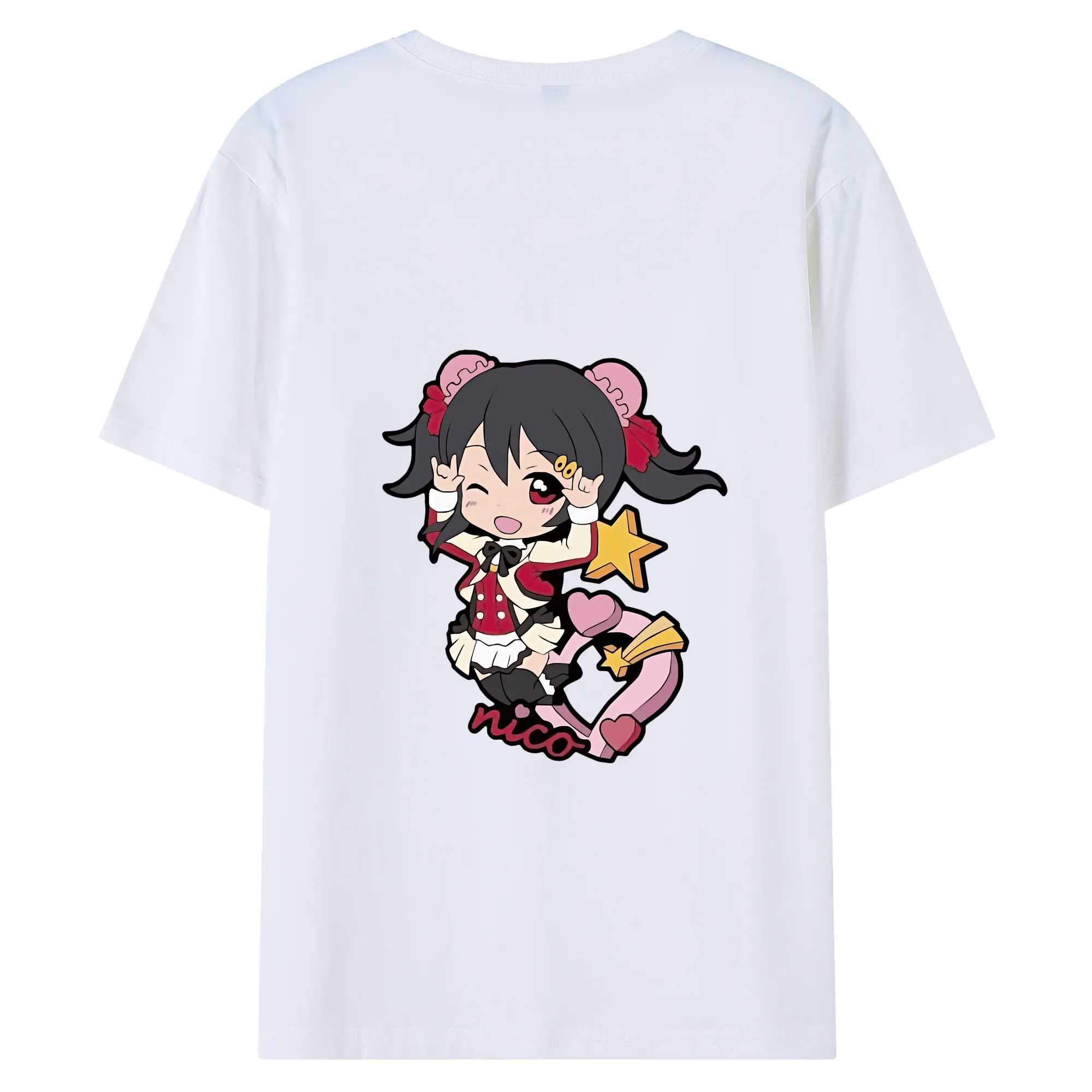 Love Live! グッズ,矢澤にこ - 綿100％ 半袖Tシャツ ・ バックプリント ・ 快適 通気性 ・ 日常使い 散歩 スポーツ用