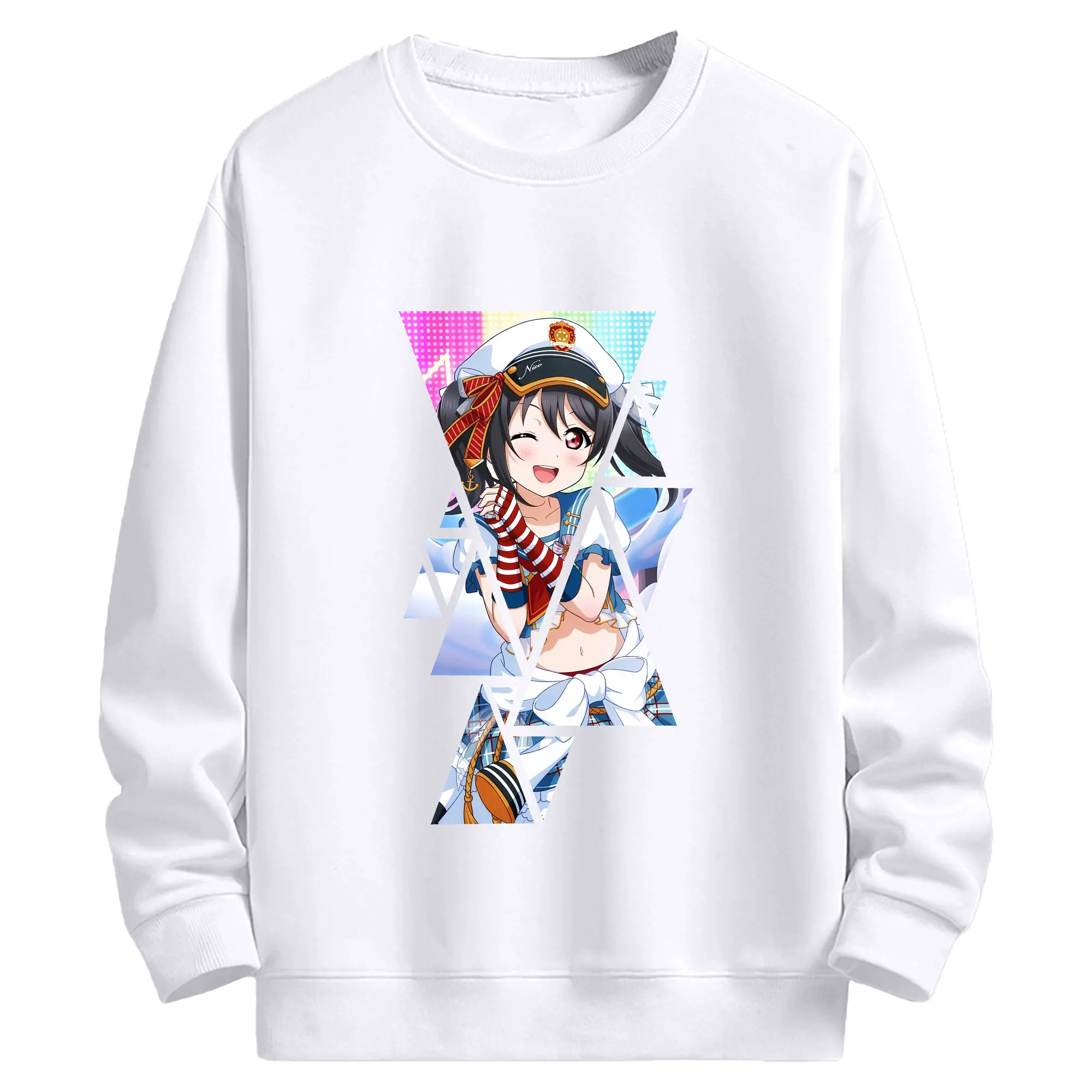 Love Live! グッズ,矢澤にこ - 高品質 クルーネック スウェット ・ コットン59％ ポリエステル41％ ・ ユニセックス 長袖 トレーナー ・ カジュアル デイリー スポーツ 散歩用