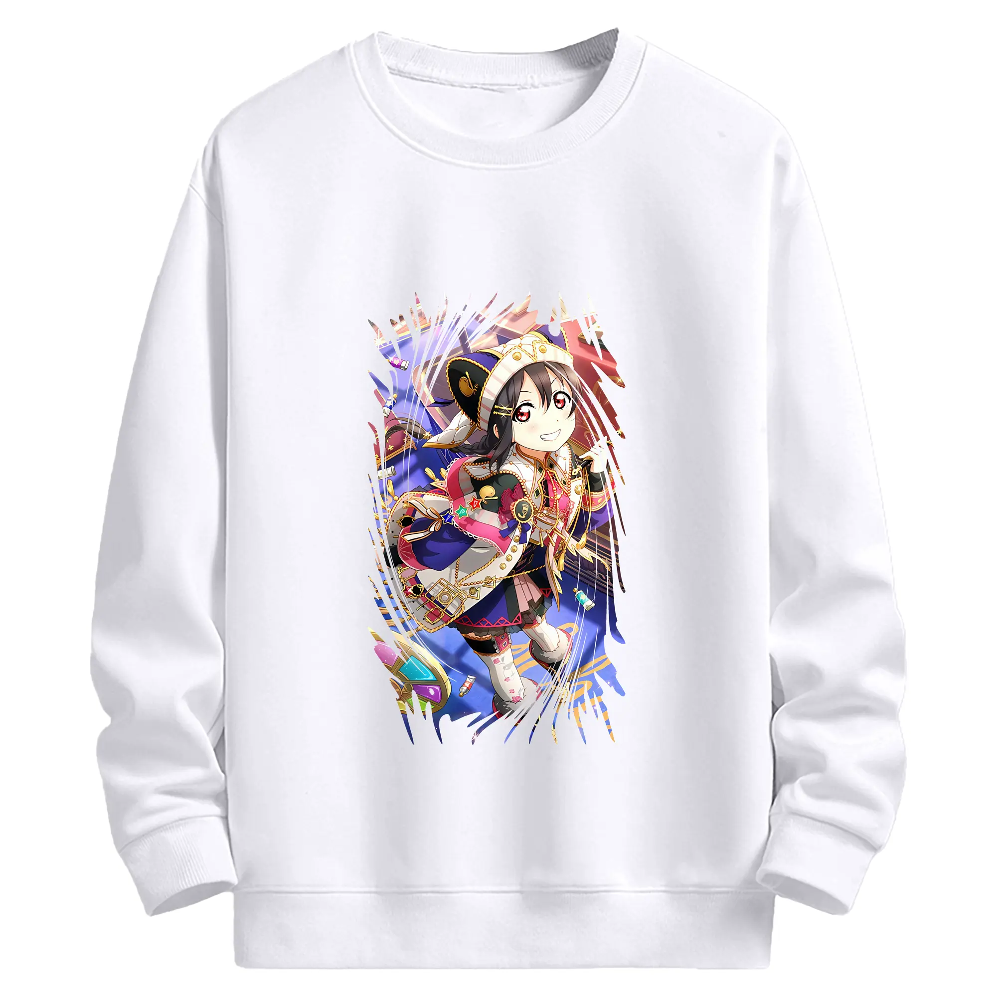 Love Live! グッズ,矢澤にこ - 高品質 クルーネック スウェット ・ コットン59％ ポリエステル41％ ・ ユニセックス 長袖 トレーナー ・ カジュアル デイリー スポーツ 散歩用