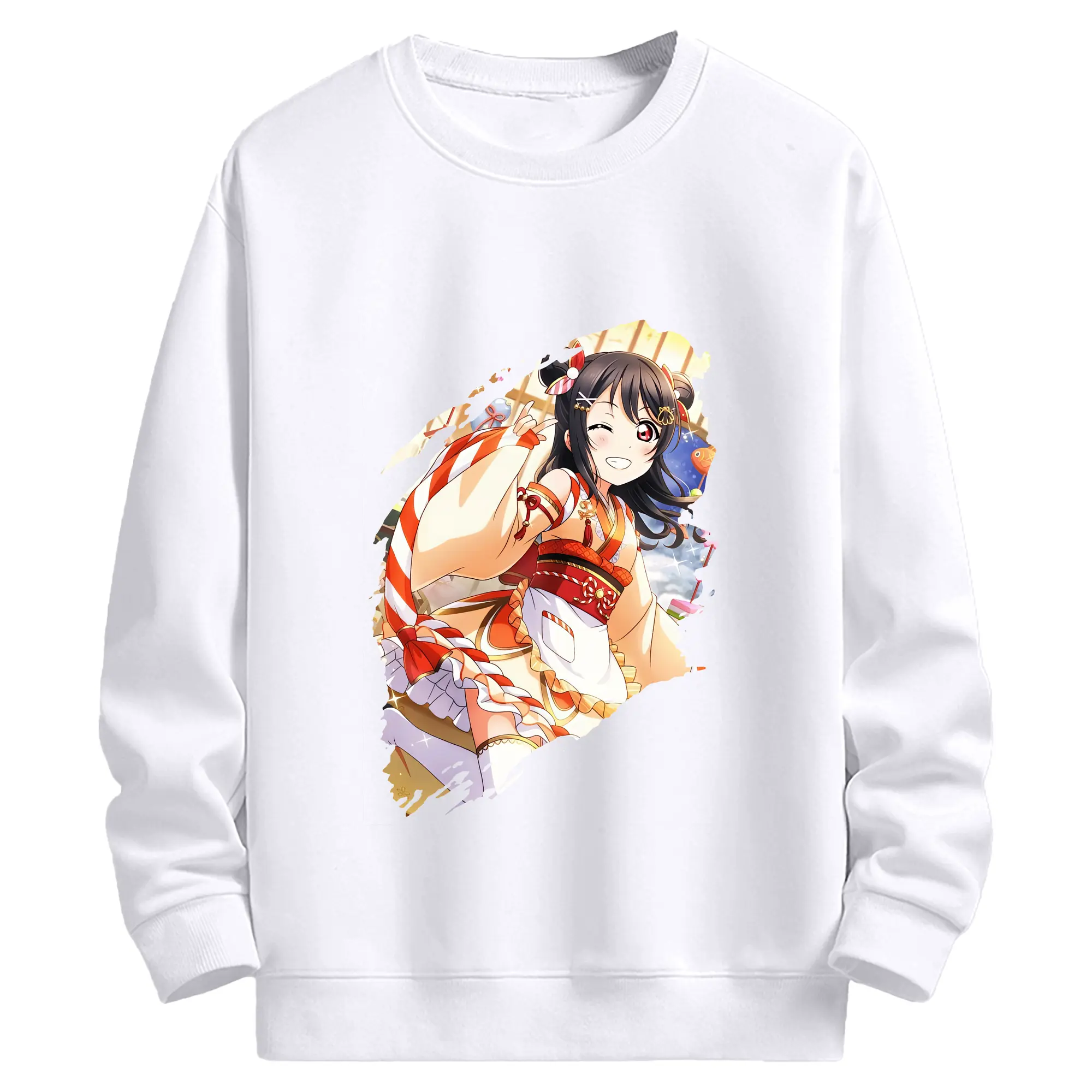 Love Live! グッズ,矢澤にこ - 高品質 クルーネック スウェット ・ コットン59％ ポリエステル41％ ・ ユニセックス 長袖 トレーナー ・ カジュアル デイリー スポーツ 散歩用