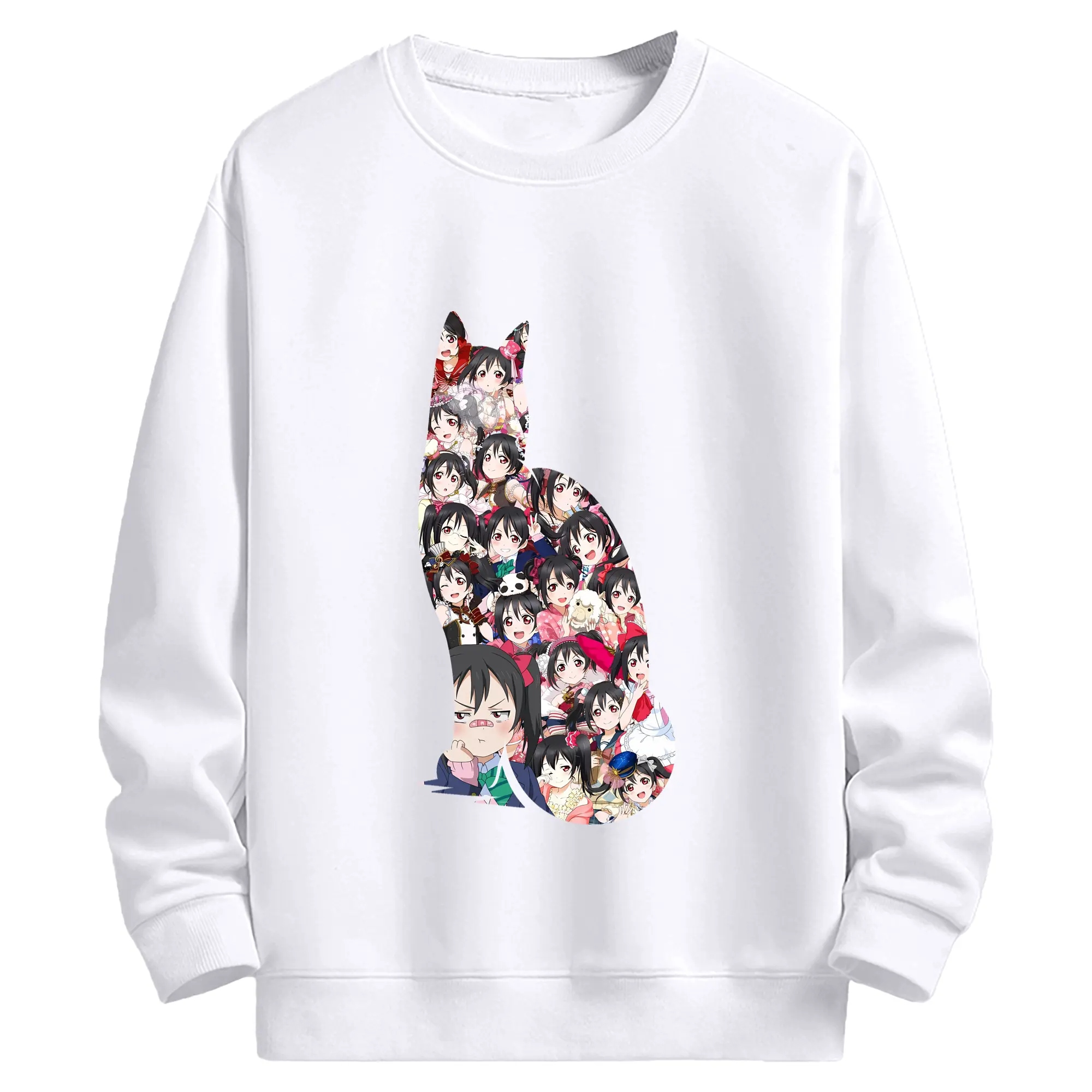 Love Live! グッズ,矢澤にこ - 高品質 クルーネック スウェット ・ コットン59％ ポリエステル41％ ・ ユニセックス 長袖 トレーナー ・ カジュアル デイリー スポーツ 散歩用
