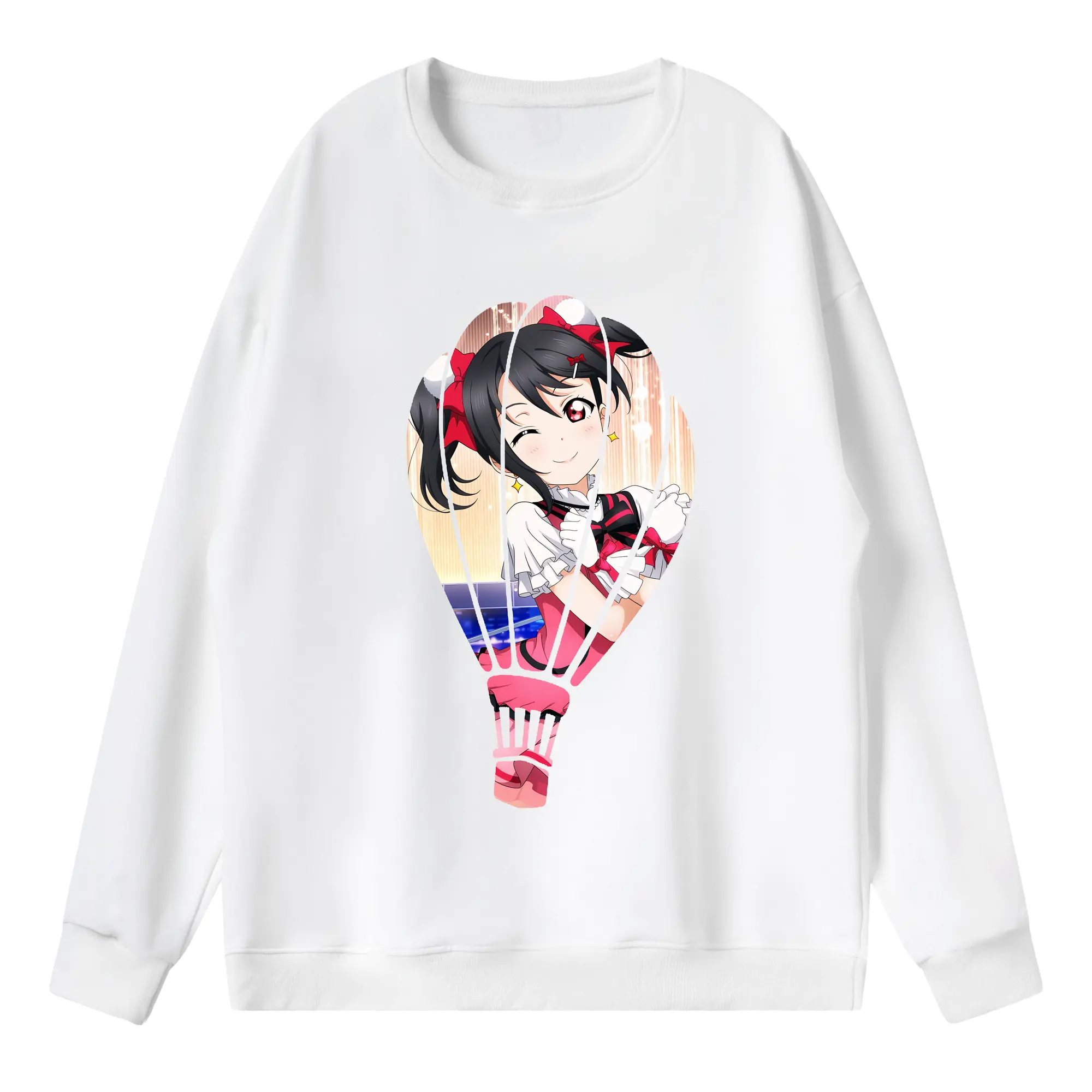 Love Live! グッズ,矢澤にこ - 薄手 クルーネック スウェット 裏毛260g · ポリエステル 春秋向け カジュアル 男女兼用 · トレーナー デイリー スポーツ 散歩に最適