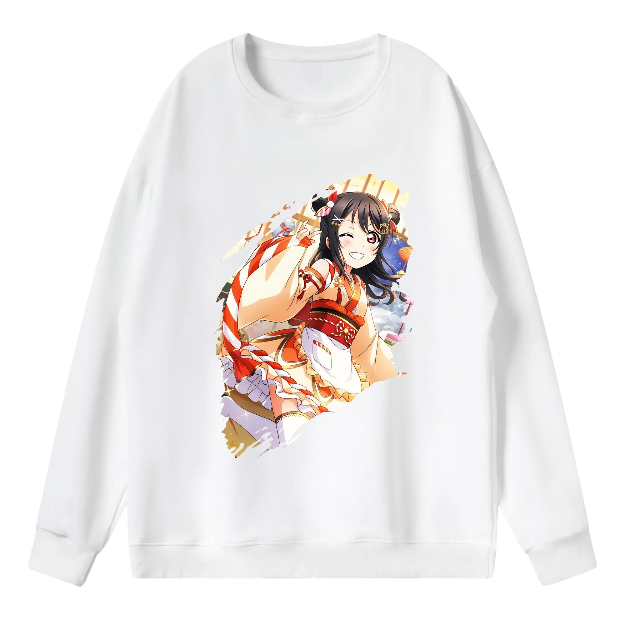 Love Live! グッズ,矢澤にこ - 薄手 クルーネック スウェット 裏毛260g · ポリエステル 春秋向け カジュアル 男女兼用 · トレーナー デイリー スポーツ 散歩に最適