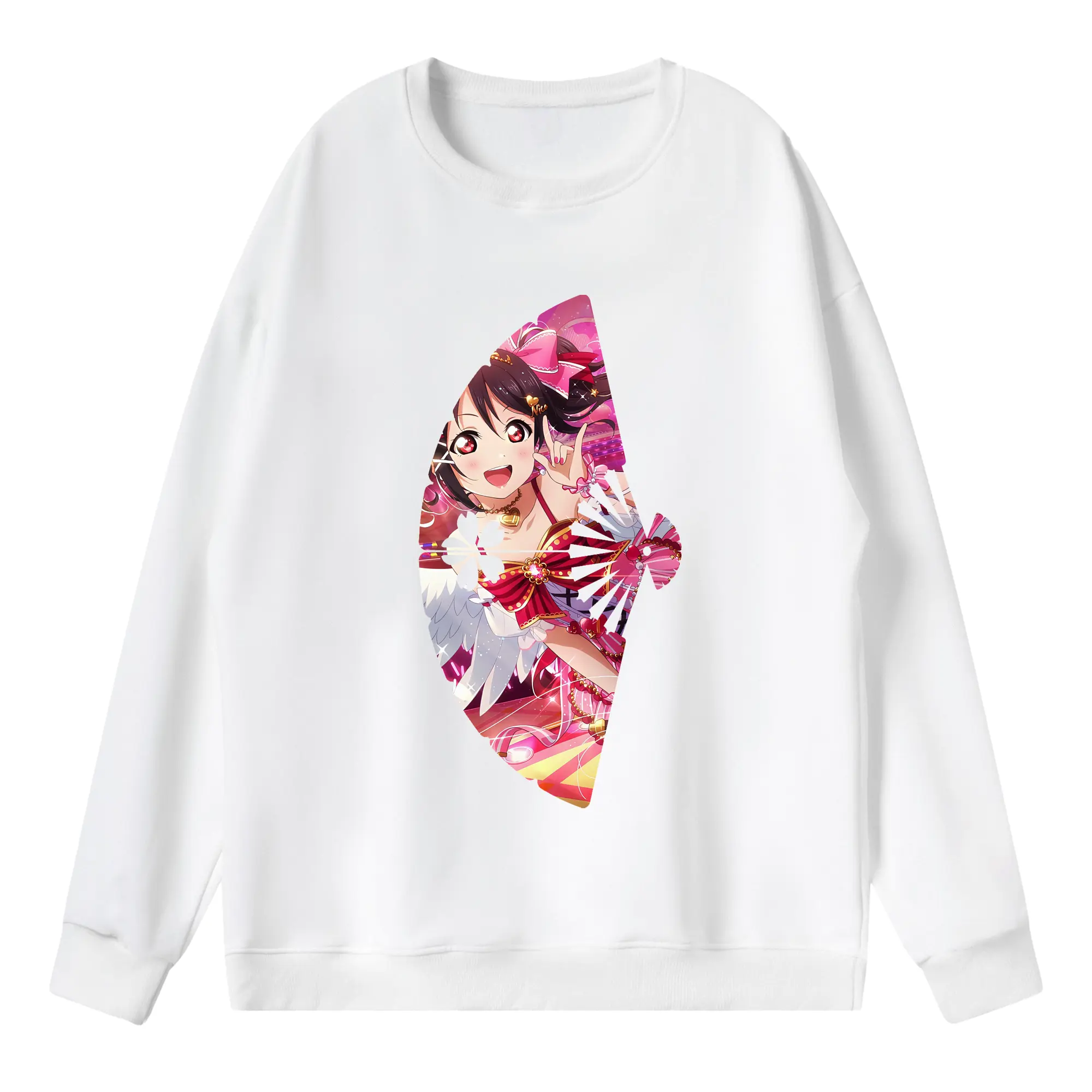 Love Live! グッズ,矢澤にこ - 薄手 クルーネック スウェット 裏毛260g · ポリエステル 春秋向け カジュアル 男女兼用 · トレーナー デイリー スポーツ 散歩に最適